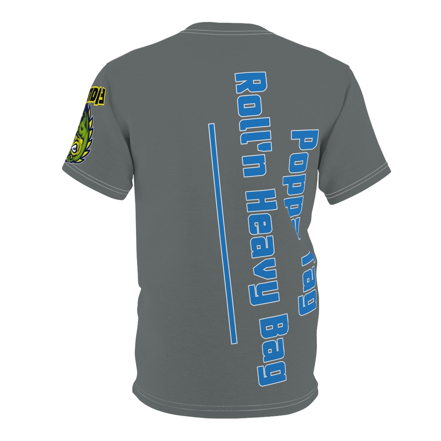 Dark Grey Flawdawear Rich Daddy “Poppa Tag Roll’n Heavy Bag” Limited Edition OG Unisex Cut & Sew Playuz Tee