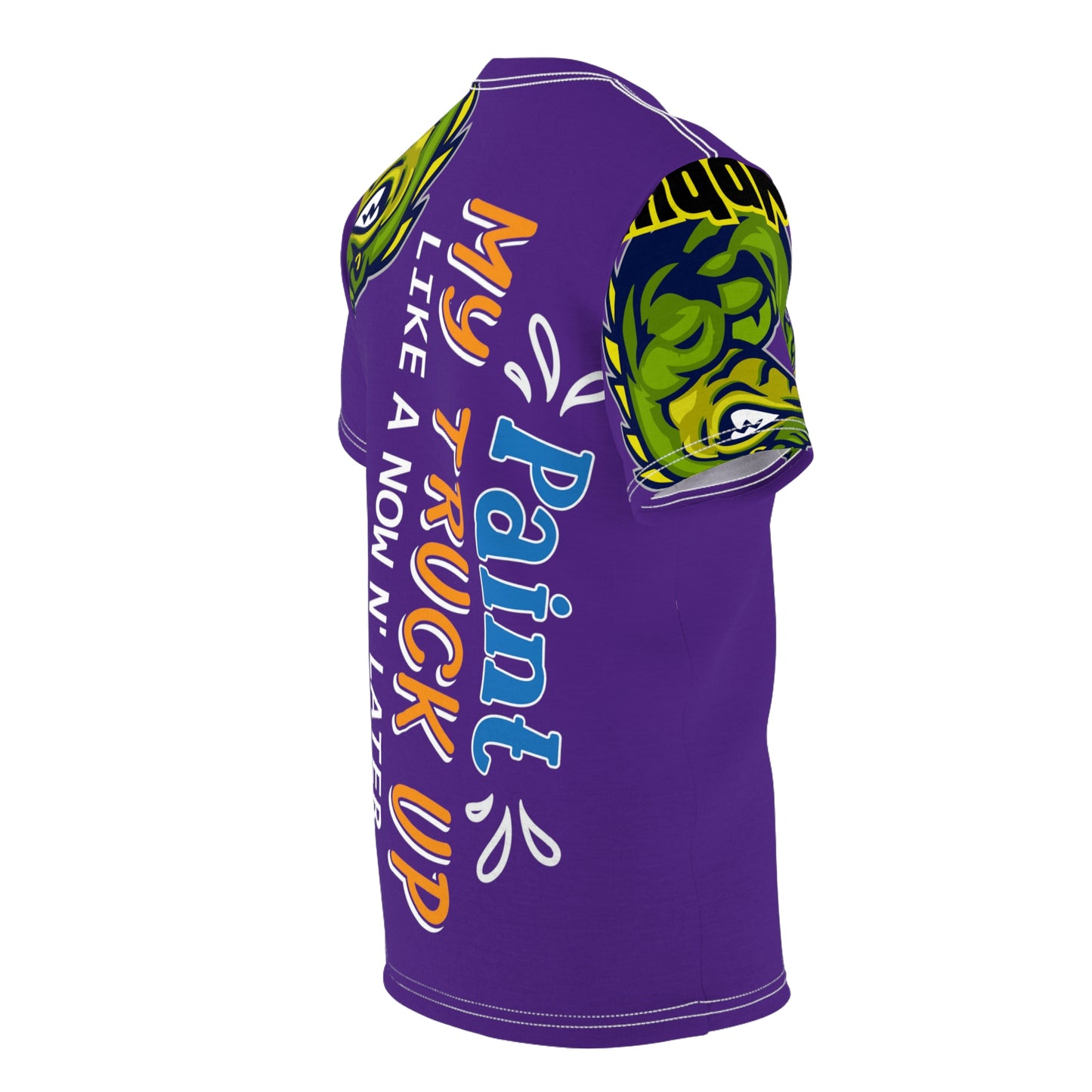 Purple Flawdawear Limited Edition OG Flawda Mane “Paint My Truck Up Like A Now N’ Later” Unisex Cut & Sew Playuz Tee