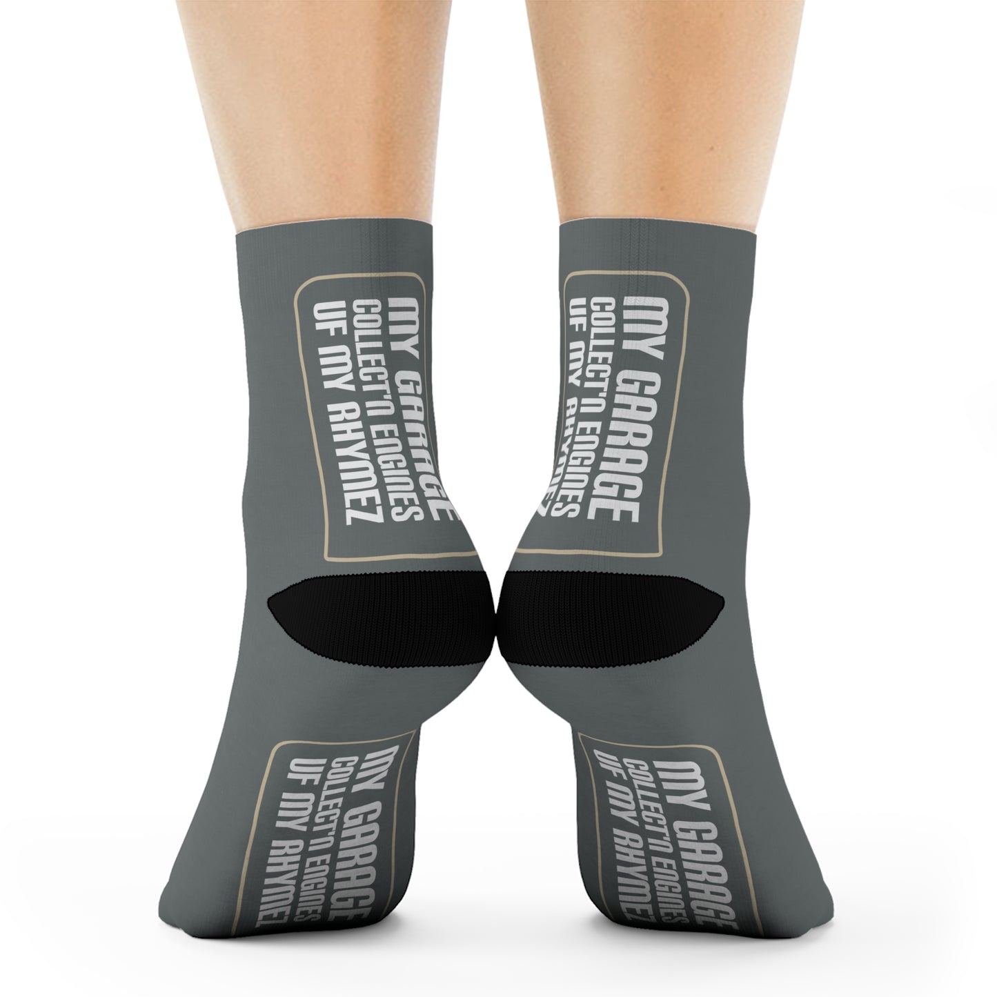 Dark Grey Gator Drip Supa-Heavy Excess-Stunna Hypa-Flex Limited Edition OG Alligator Papuh Playuz "My Garage Collect'n Engines Uf My Rhymez" Playuz Socks