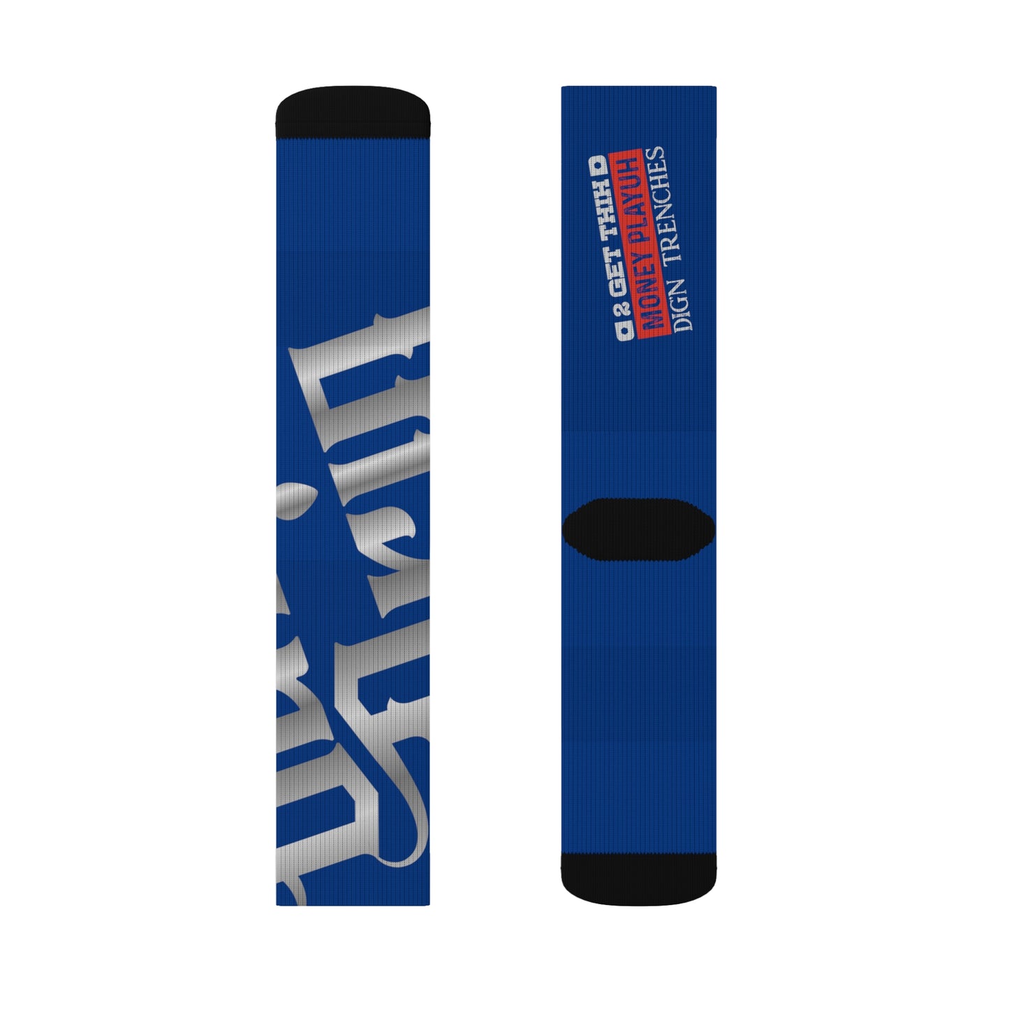 Dark Blue Gator Drip Supa-Heavy Excess-Stunna Hypa-Flex Limited Edition OG Rich Daddy “2 Get Thih Money Playuh Dig’N Trenches” Medium Playuz Socks