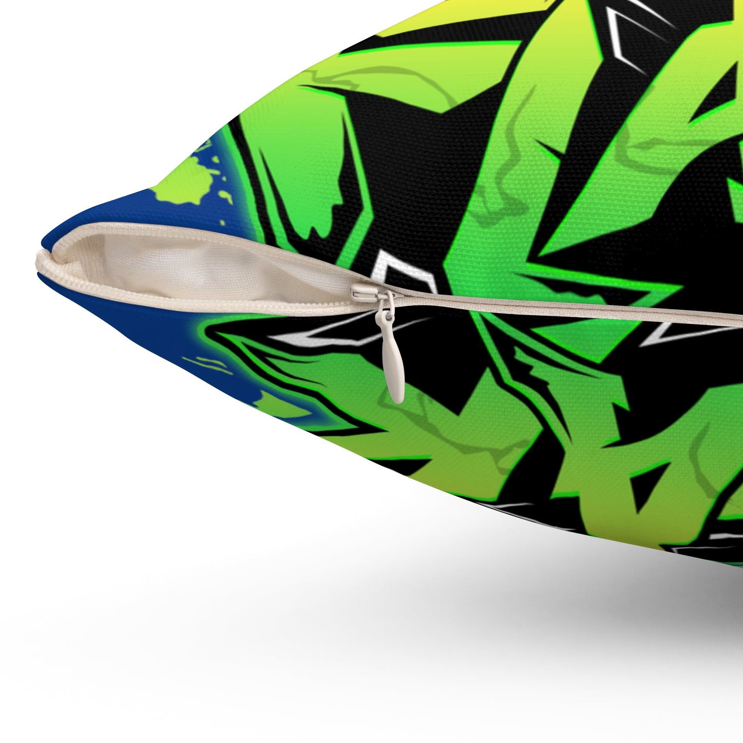 Dark Blue Flawdawear Limited Edition OG Flawda Mane “Raised Up High On 33’s” Spun Polyester Square Playuz Pillow