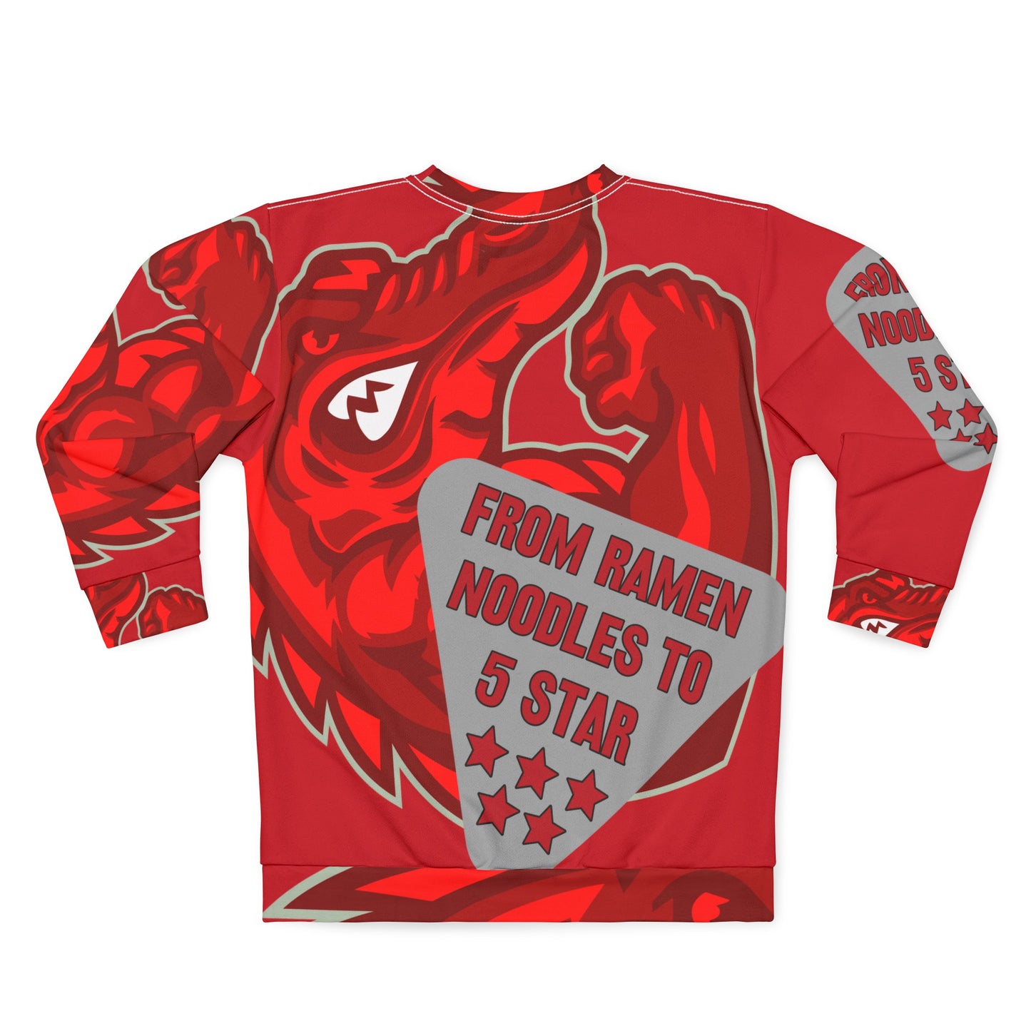 Red Flawdawear Limited Edition OG Flawda Mane “From Ramen Noodles To 5 Star” Unisex Playuz Sweatshirt