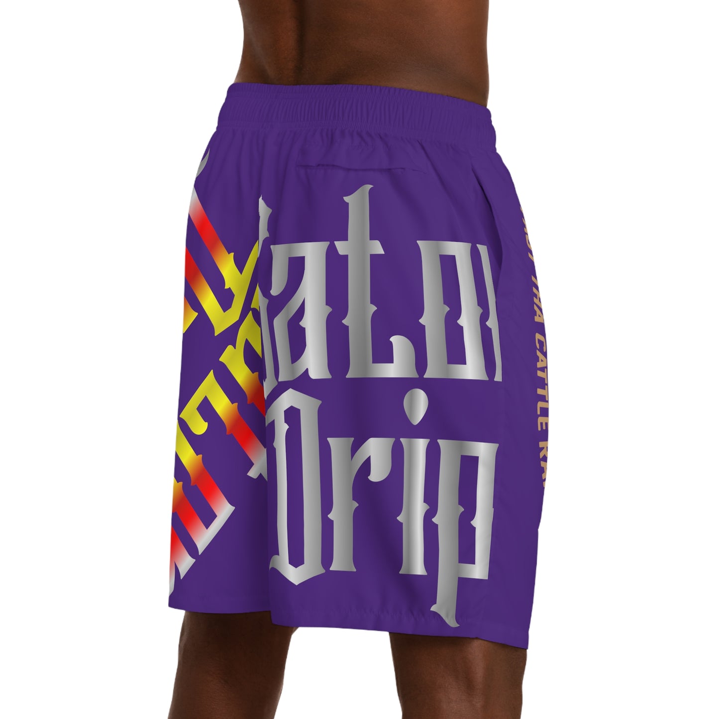 Purple Gator Drip Exclusive Supa-Heavy Excess-Stunna Flex Alligator Playuz Limited Edition OG Multi-Logo Rich Daddy “We Out In Tha Country Past Tha Cattle Ranch” Men’s Jogguz Playuz Shorts