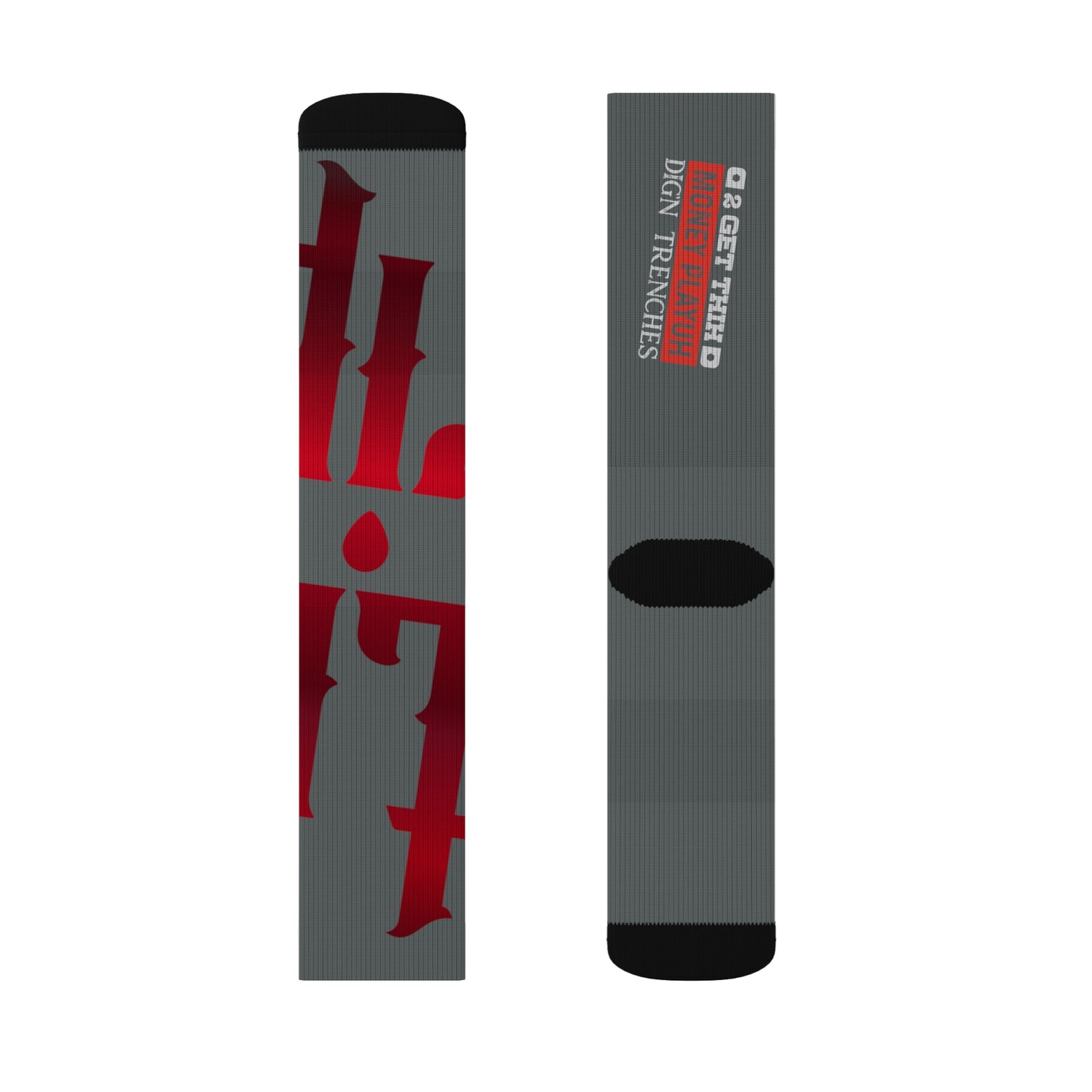 Dark Grey Gator Drip Supa-Heavy Excess-Stunna Hypa-Flex Limited Edition OG Rich Daddy “2 Get Thih Money Playuh Dig’N Trenches” Medium Playuz Socks