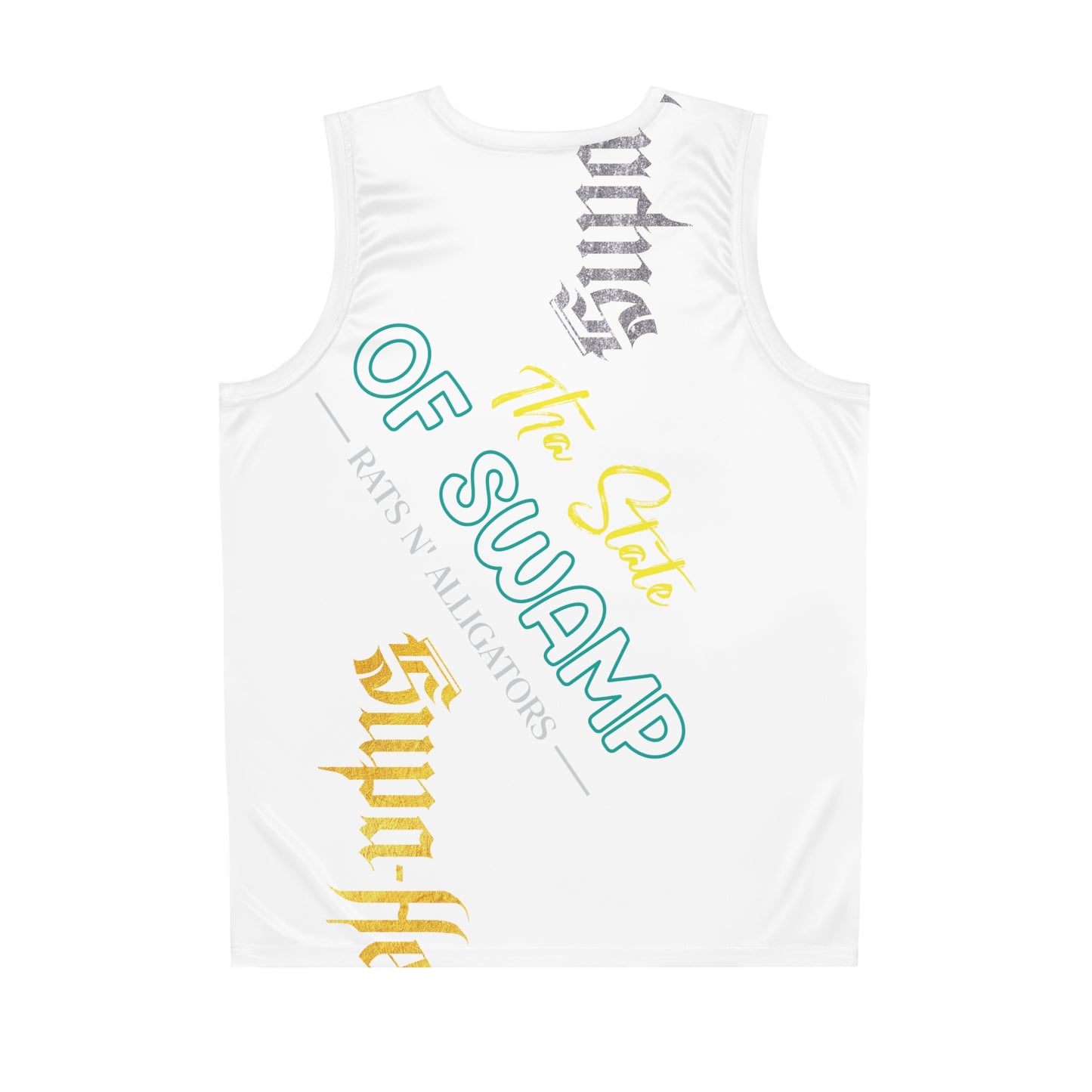 White Gator Drip Exclusive Supa-Heavy Excess-Stunna Hypa-Flex Limited Edition OG Flawda Mane “Tha State Of Swamp Rats N’ Alligators” Basketball Playuz Jersey