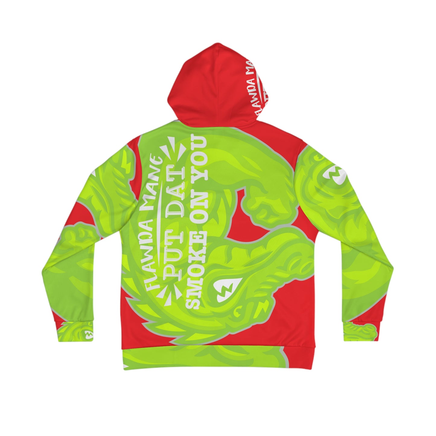 Red/Lime Flawdawear Limited Edition OG Alligator Playuz “Flawda Mane Put Dat Smoke On You” Men’s Playuz Hoodie