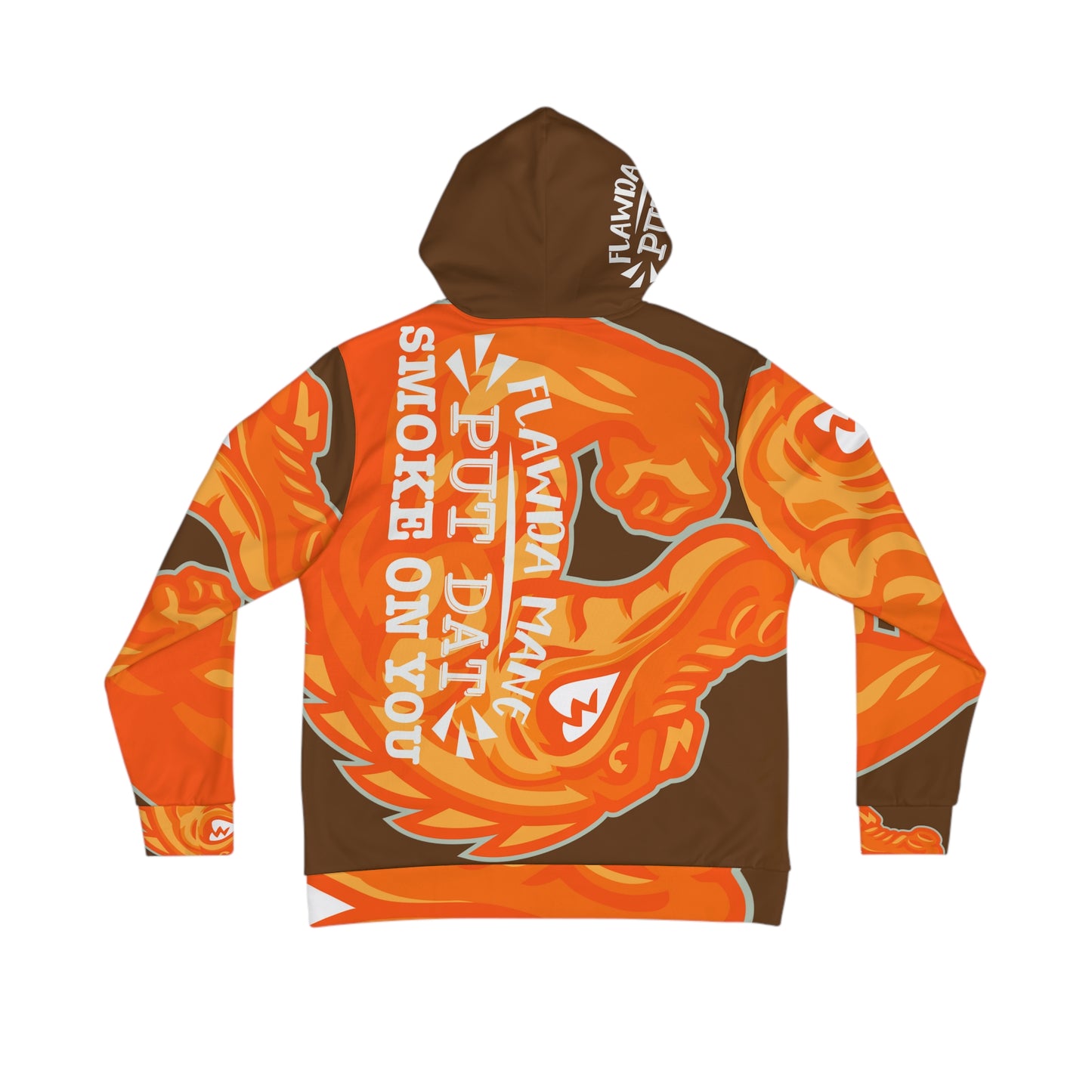 Brown/Orange Flawdawear Limited Edition OG Alligator Playuz “Flawda Mane Put Dat Smoke On You” Men’s Playuz Hoodie