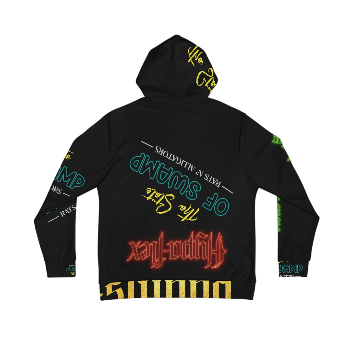 Black Gator Drip Exclusive Supa-Heavy Excess-Stunna Hypa-Flex Limited Edition OG Flawda Mane “Tha State Of Swamp Rats N’ Alligators” Men's Playuz Hoodie