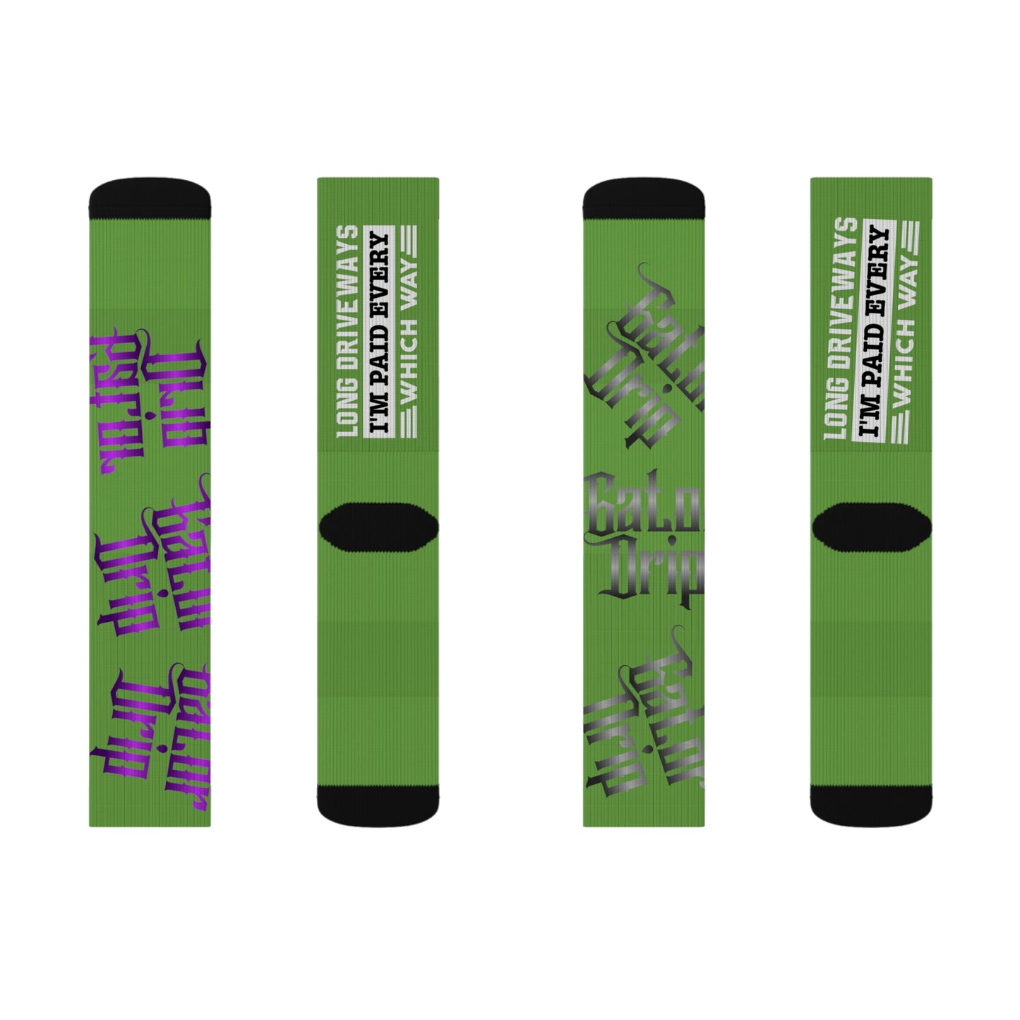 Green Gator Drip Supa-Heavy Excess-Stunna Hypa-Flex Limited Edition OG Alligator Papuh Playuz “Long Driveways I’m Paid Every Which Way” Medium Playuz Socks