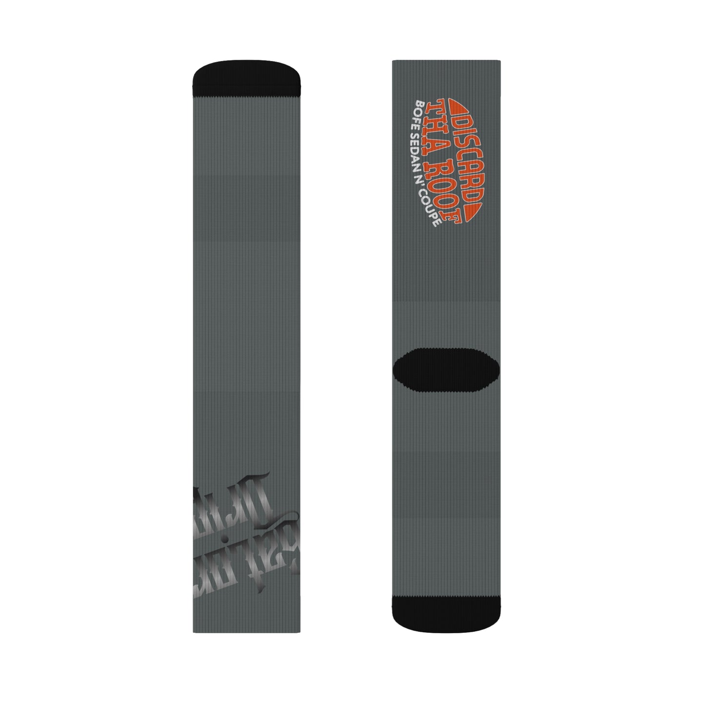 Dark Grey Gator Drip Supa-Heavy Excess-Stunna Hypa-Flex Limited Edition OG Alligator Papuh Playuz “Discard Tha Roof Bofe Sedan N’ Coupe” Medium Playuz Socks