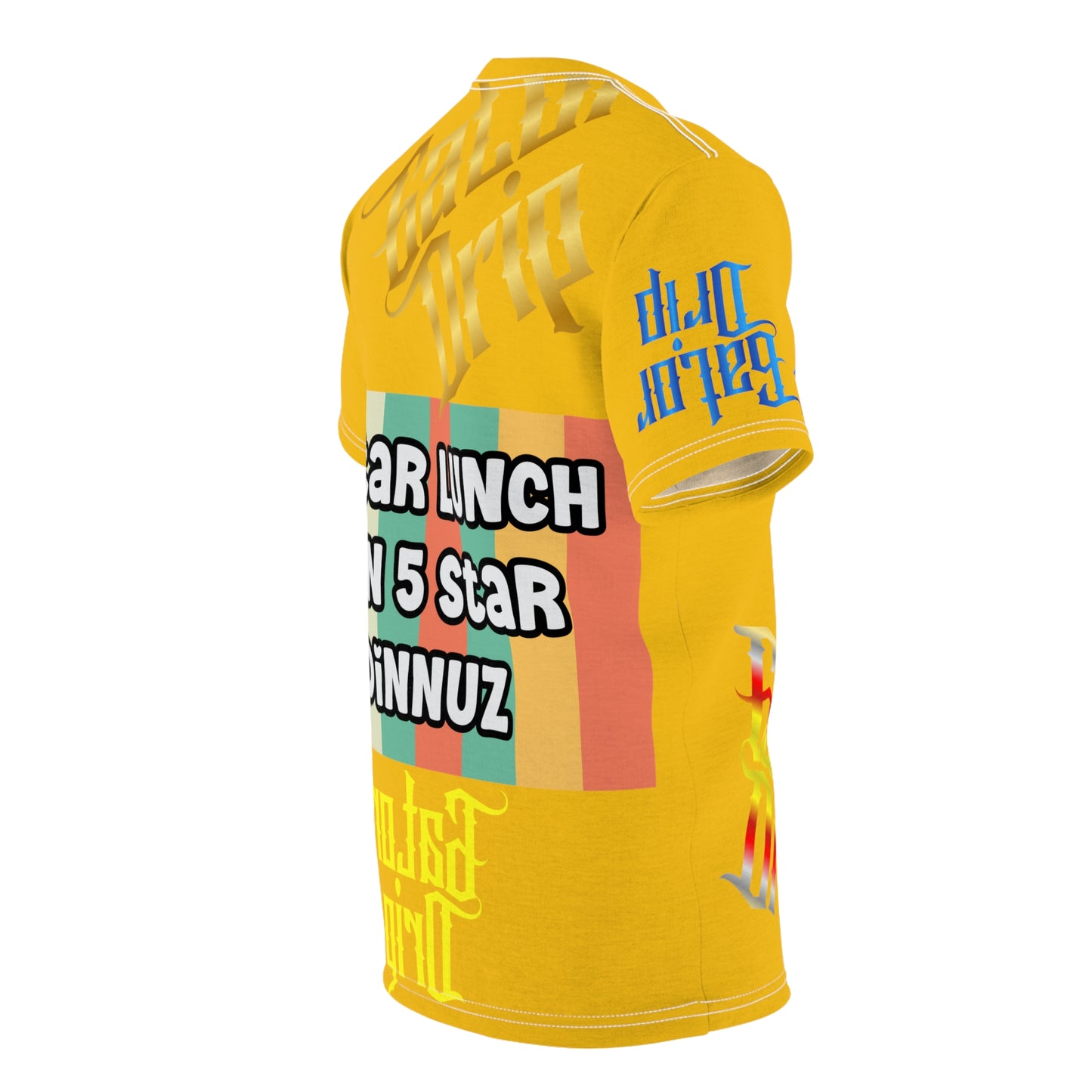 Yellow Gator Drip Exclusive Supa-Heavy Excess-Stunna Flex Alligator Playuz Limited Edition OG Multi-Logo Rich Daddy “4 Star Lunch Den 5 Star Dinnuz" Unisex Cut & Sew Playuz Tee