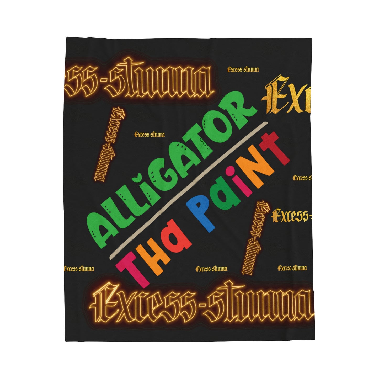 Black Gator Drip Exclusive Supa-Heavy Excess-Stunna Hypa-Flex Limited Edition OG Alligator Playuz “Alligator Tha Paint” Velveteen Plush Playuz Blanket
