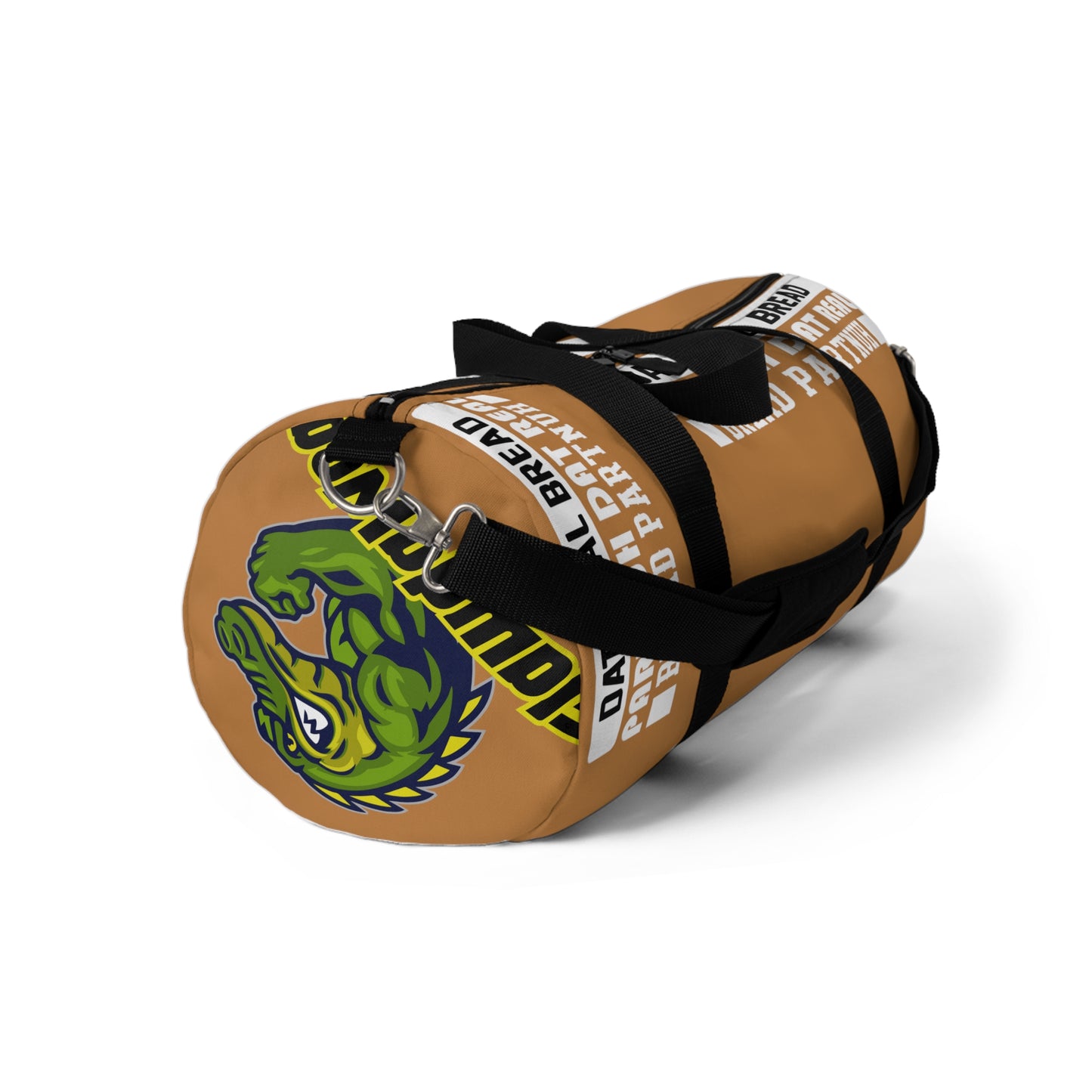 Brown Flawdawear Limited Edition OG Alligator Papuh Playuz “Dat Real Bread Partnuh Dat Real Bread Partnuh” Duffle Playuz Bag