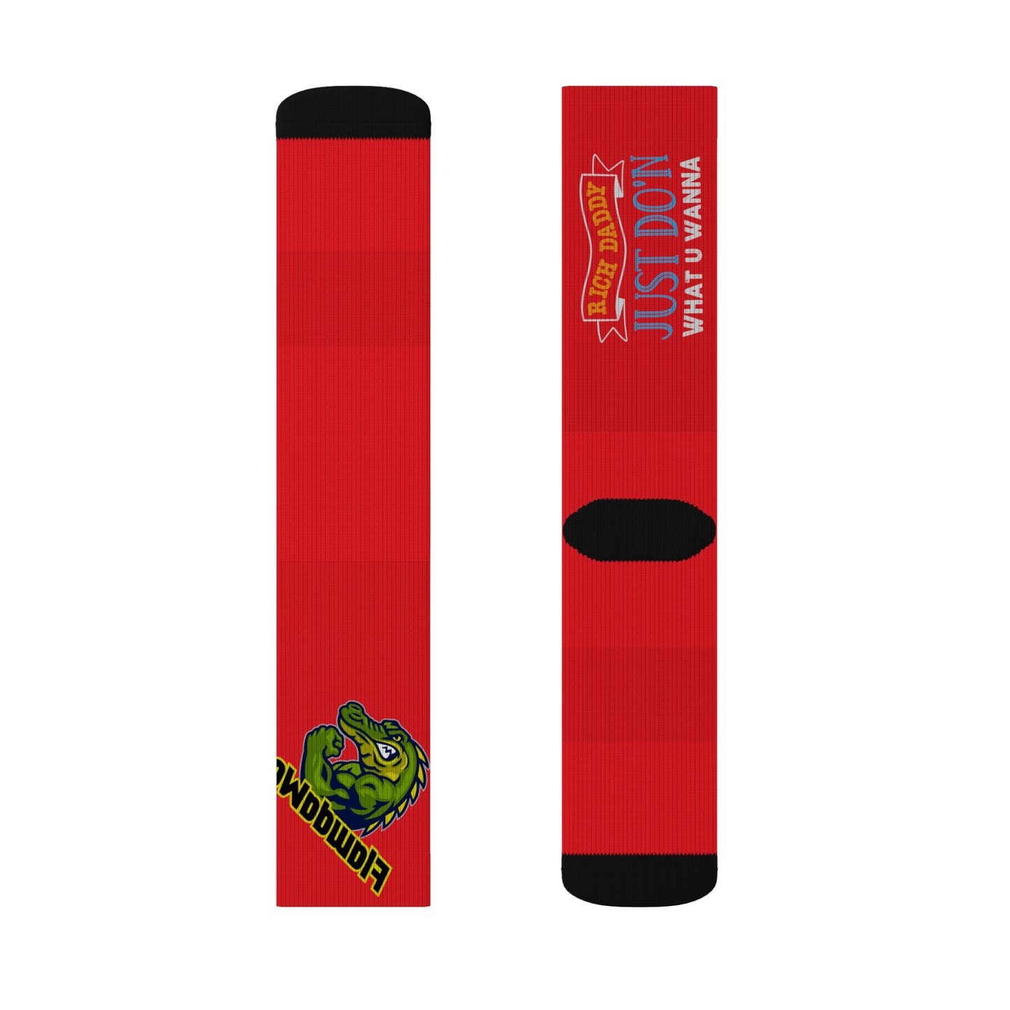 Red Flawdawear Limited Edition OG Rich Daddy “Rich Daddy Just Do’n What U Wanna” Medium Playuz Socks