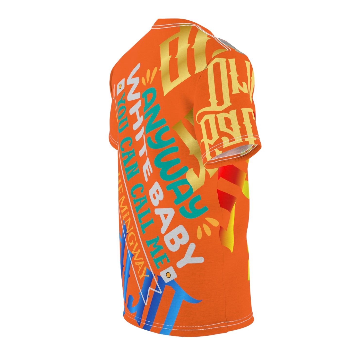 Orange Gator Drip Exclusive Supa-Heavy Excess-Stunna Flex Alligator Playuz Limited Edition OG Multi-Logo Rich Daddy “Anyway White Baby You Can Call Me Papuh Hemingway” Unisex Cut & Sew Playuz Tee