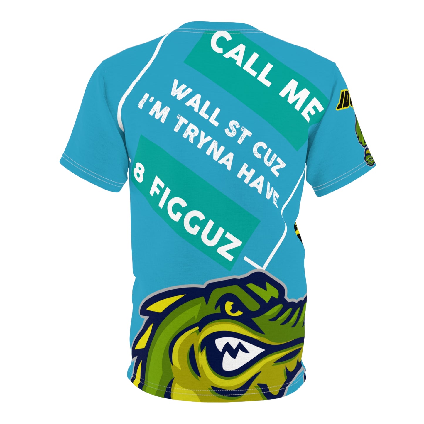 Turquoise Flawdawear Limited Edition OG Flawda Mane “Call Me Wall St Cuz I’m Tryna Have 8 Figguz” Unisex Cut & Sew Playuz Tee