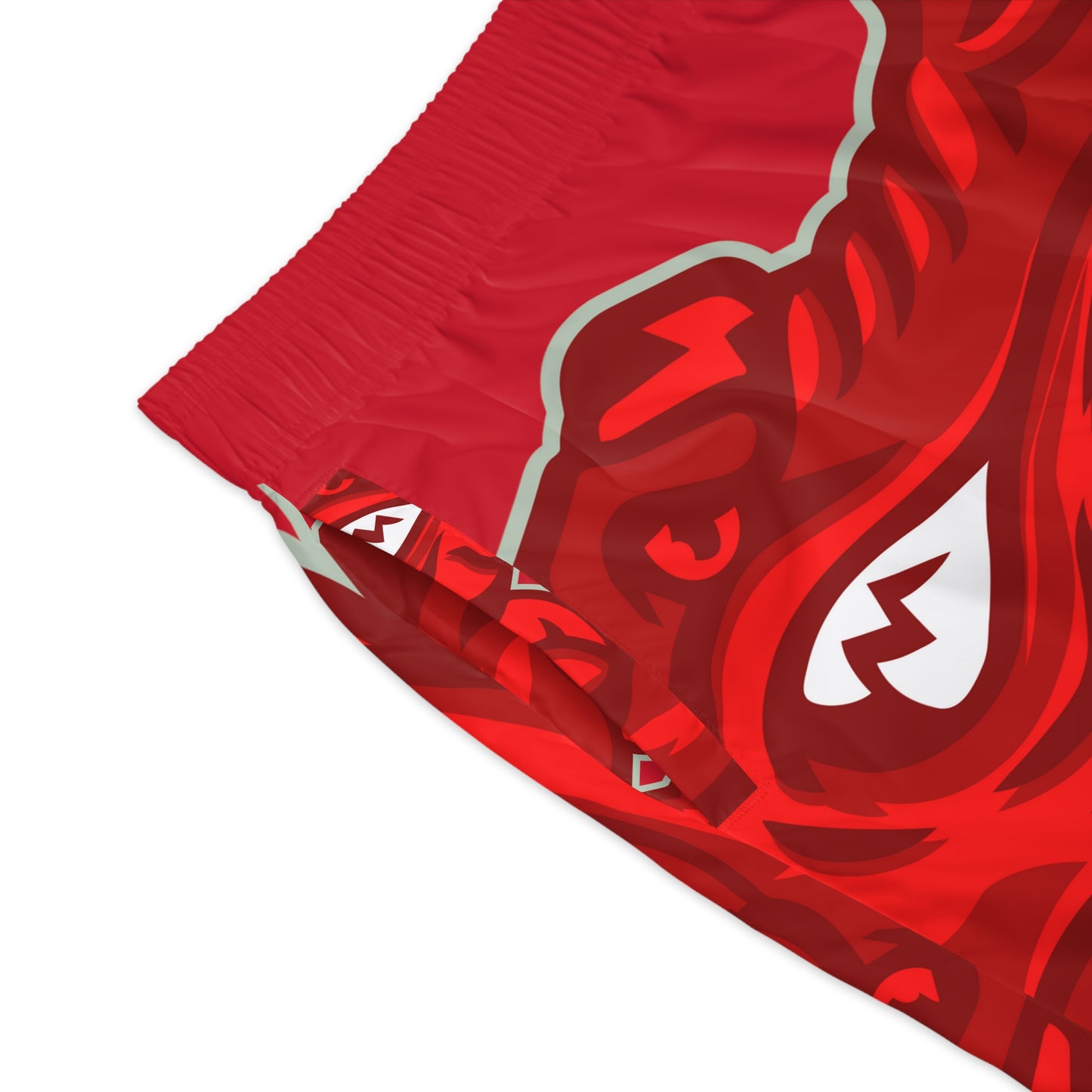 Red Flawdawear Limited Edition OG Flawda Mane “From Ramen Noodles To 5 Star” Men’s Jogguz Playuz Shorts