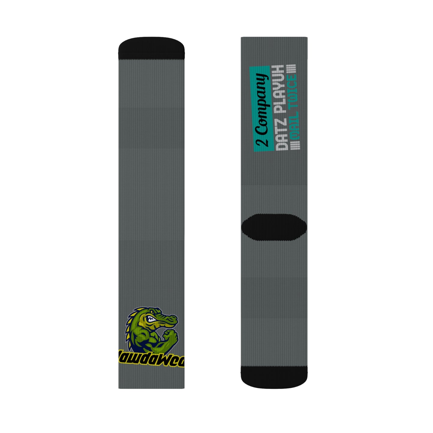 Dark Grey Flawdawear Limited Edition OG Rich Daddy “2 Company Datz Playuh Mail Twice” Medium Playuz Socks