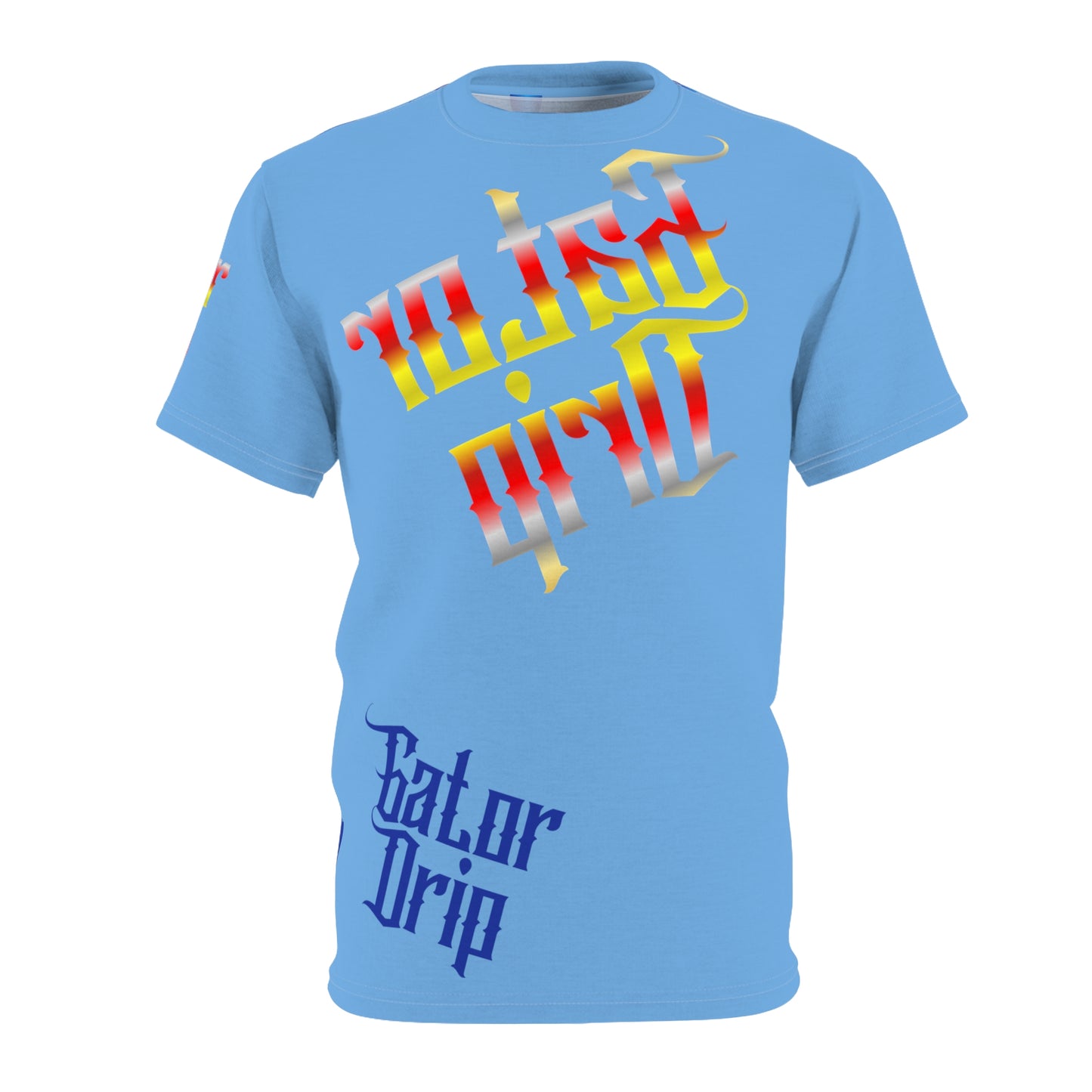Light Blue Gator Drip Exclusive Supa-Heavy Excess-Stunna Flex Alligator Playuz Limited Edition OG Multi-Logo Rich Daddy “Reflection Of Tha Hatuh On My Chest B" Unisex Cut & Sew Playuz Tee
