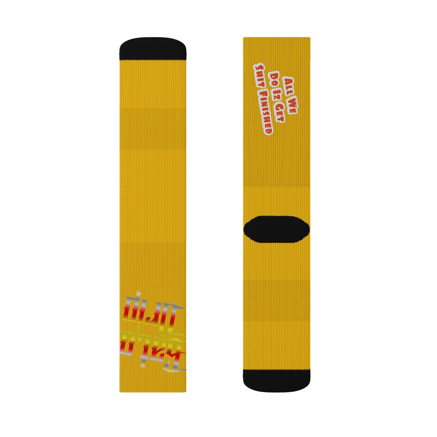 Yellow Gator Drip Supa-Heavy Excess-Stunna Hypa-Flex Limited Edition OG Alligator Papuh Playuz “All We Do Iz Get Shit Finished” Medium Playuz Socks
