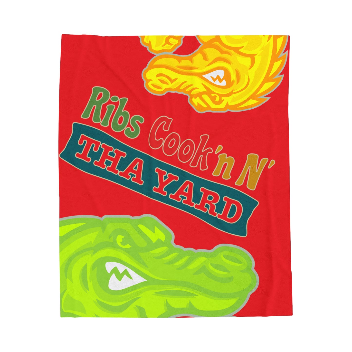Red Flawdawear Limited Edition OG Flawda Mane “Ribs Cook’n N’ Tha Yard” Velveteen Plush Playuz Blanket