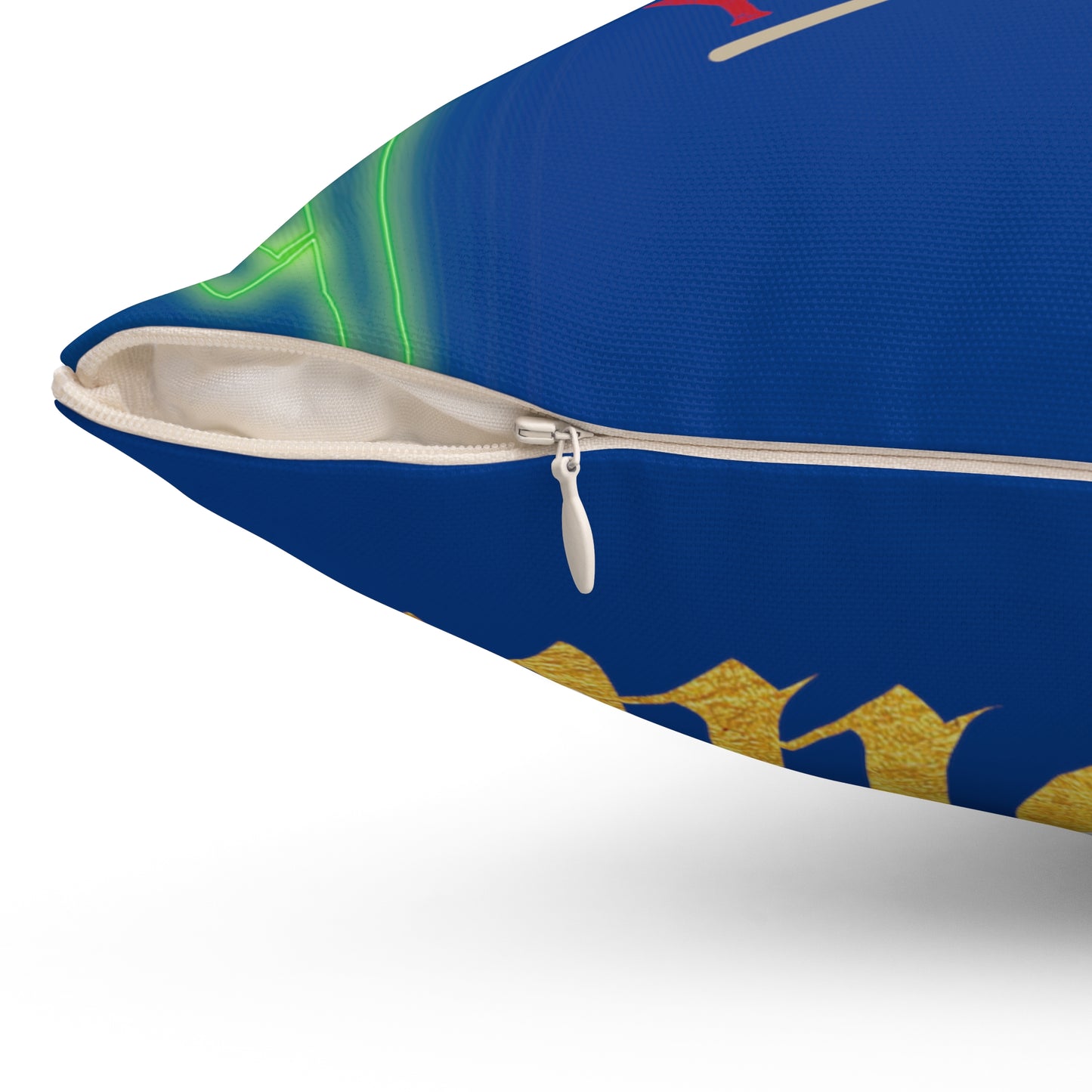 Dark Blue Gator Drip Exclusive Supa-Heavy Excess-Stunna Hypa-Flex Limited Edition OG Flawda Mane “Make My Own Beats Do I Need Yours Hell No” Spun Polyester Square Playuz Pillow