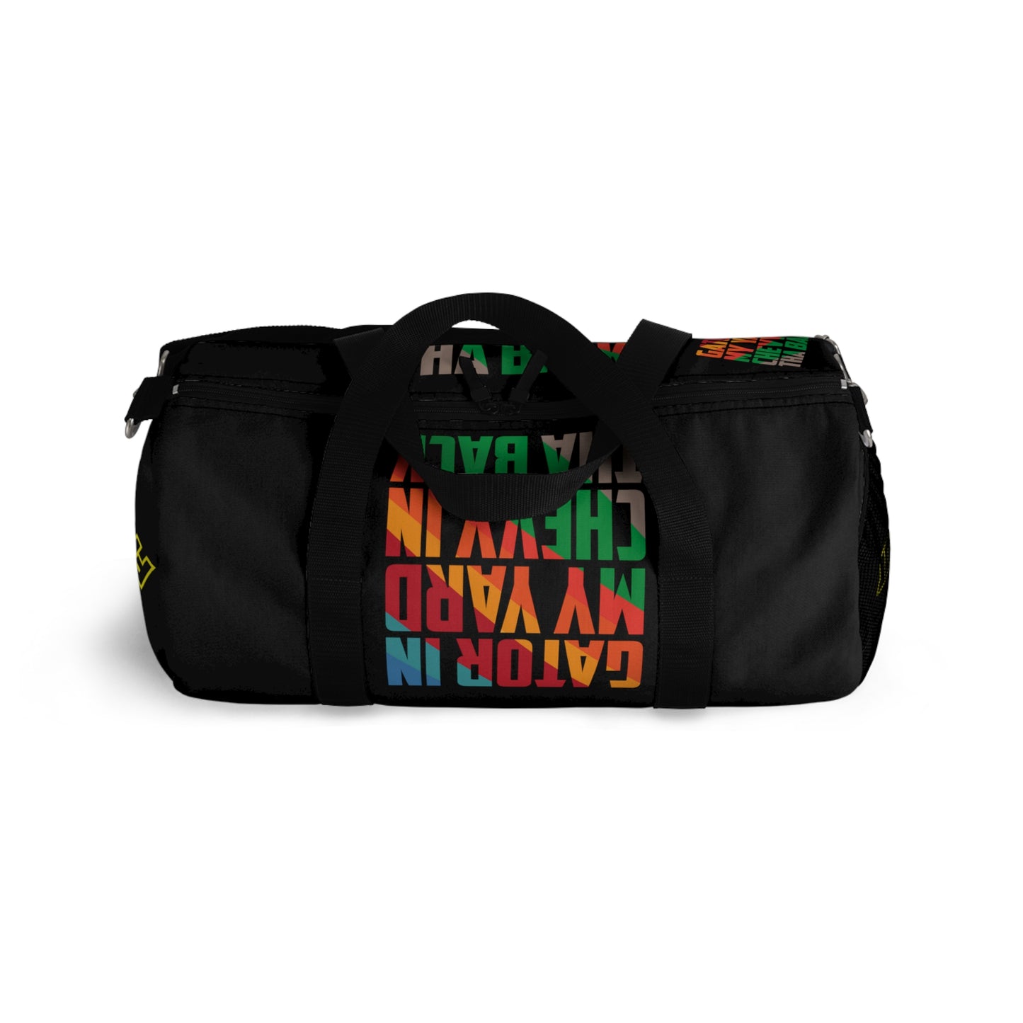 Black Flawdawear Limited Edition OG Flawda Mane “Gator In My Yard Chevy In Tha Back” Duffle Playuz Bag