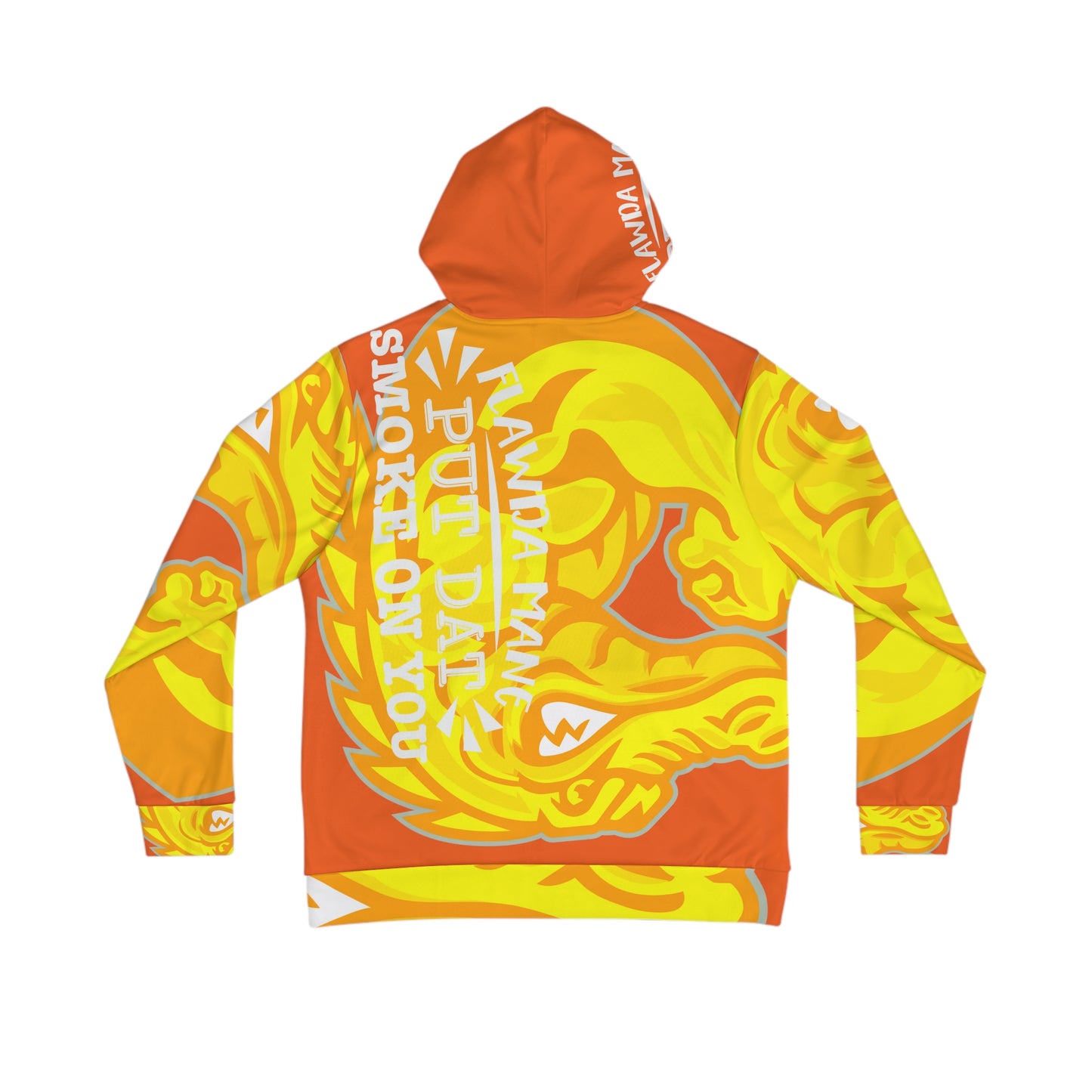 Orange/Yellow Flawdawear Limited Edition OG Alligator Playuz “Flawda Mane Put Dat Smoke On You” Men’s Playuz Hoodie