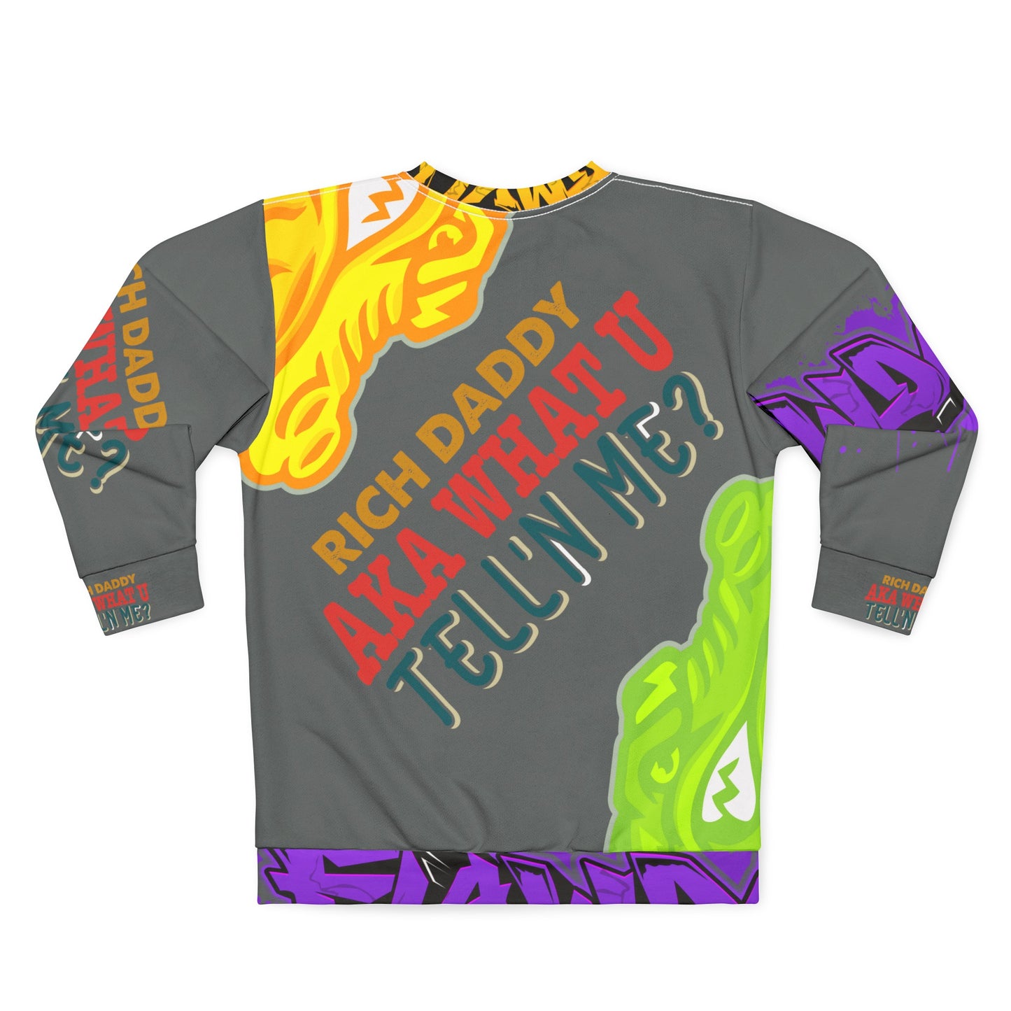 Dark Grey Flawdawear Limited Edition OG Rich Daddy “Rich Daddy AKA What U Tell’n ME?” Unisex Playuz Sweatshirt