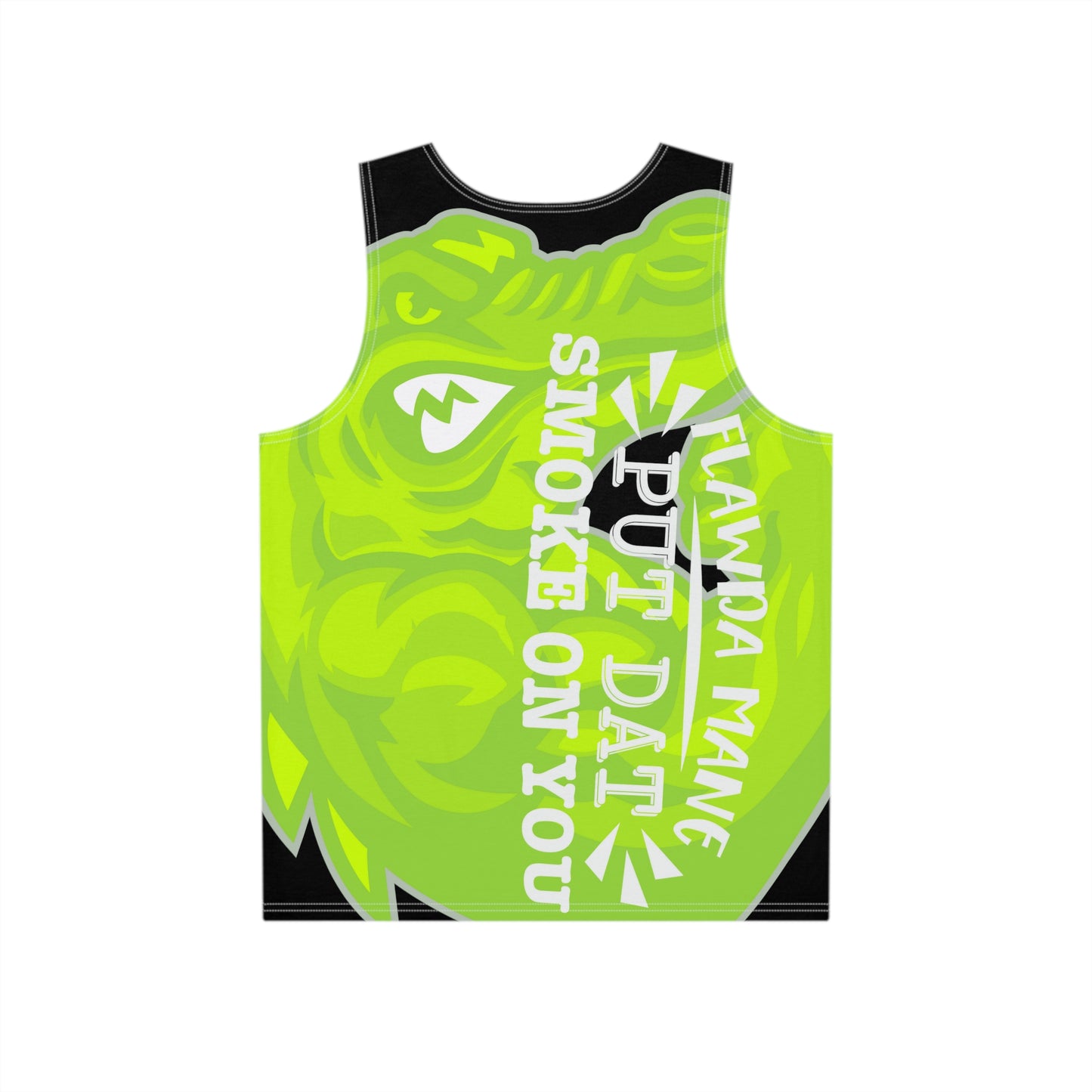 Black/Lime Flawdawear Limited Edition OG Alligator Playuz “Flawda Mane Put Dat Smoke On You” Men’s Playuz Tank