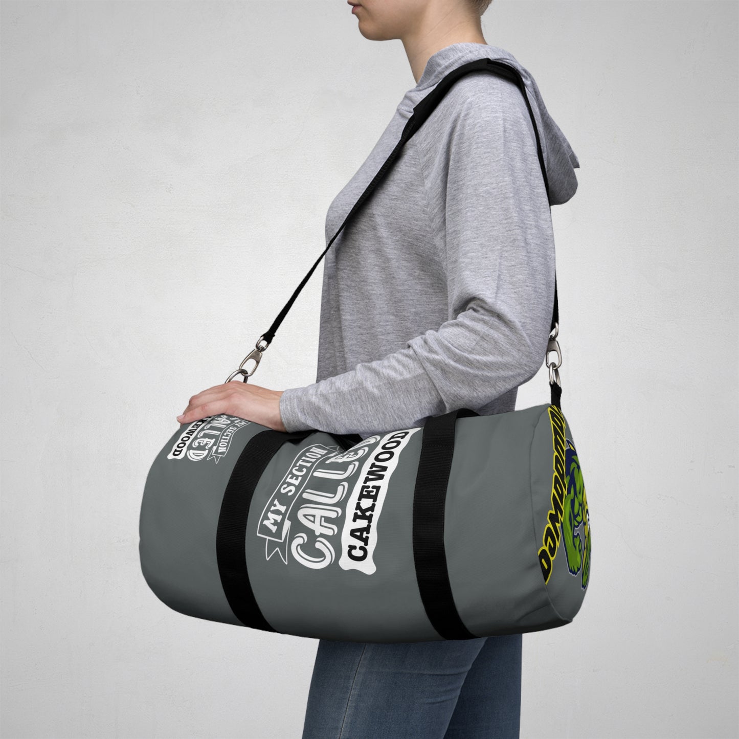 Dark Grey Flawdawear Limited Edition OG Rich Daddy “My Section Called Cakewood” Duffle Playuz Bag