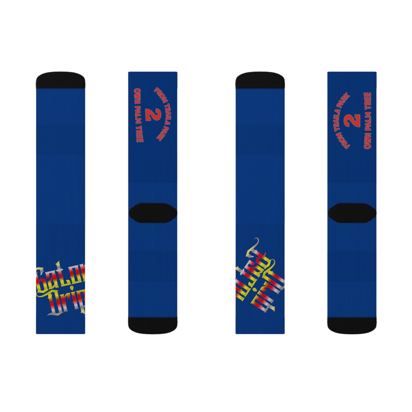 Dark Blue Gator Drip Supa-Heavy Excess-Stunna Hypa-Flex Limited Edition OG Alligator Papuh Playuz “From Traila Park 2 Own Palm Tree” Medium Playuz Socks