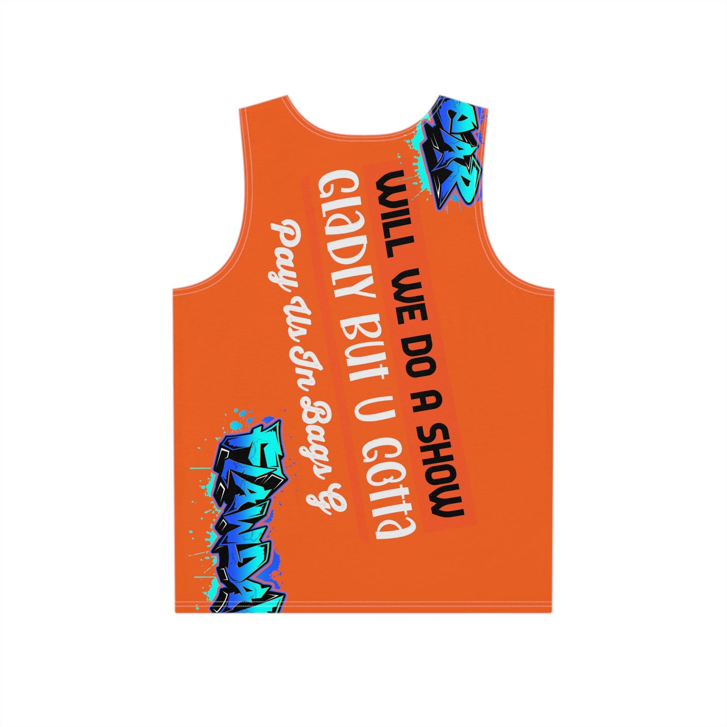Orange Flawdawear Limited Edition OG Rich Daddy “Will We Do A Show Gladly But U Gotta Pay Us In Bags G” Men’s Playuz Tank
