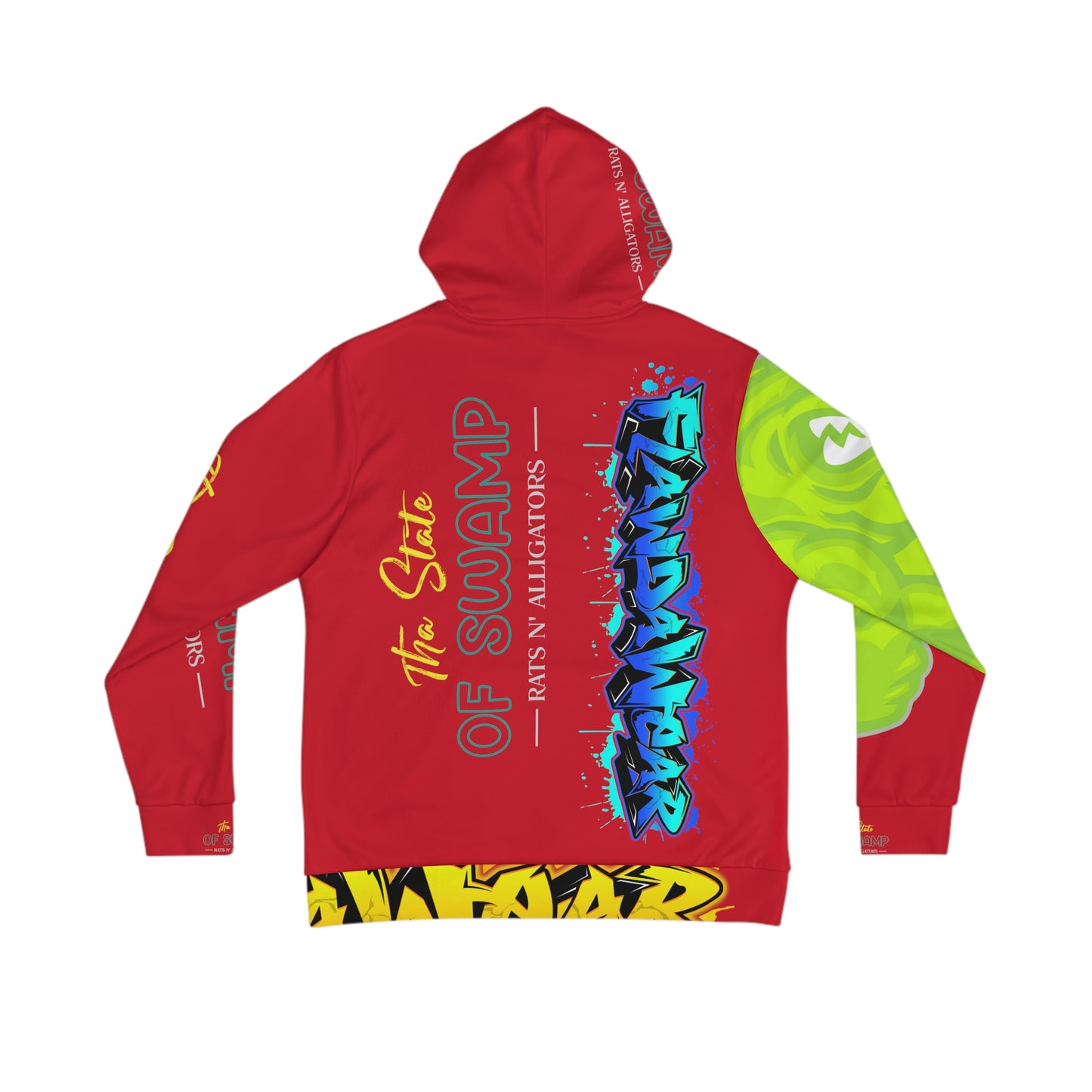 Dark Red Flawdawear Limited Edition OG Flawda Mane “Tha State Of Swamp Rats N’ Alligators” Men's Playuz Hoodie