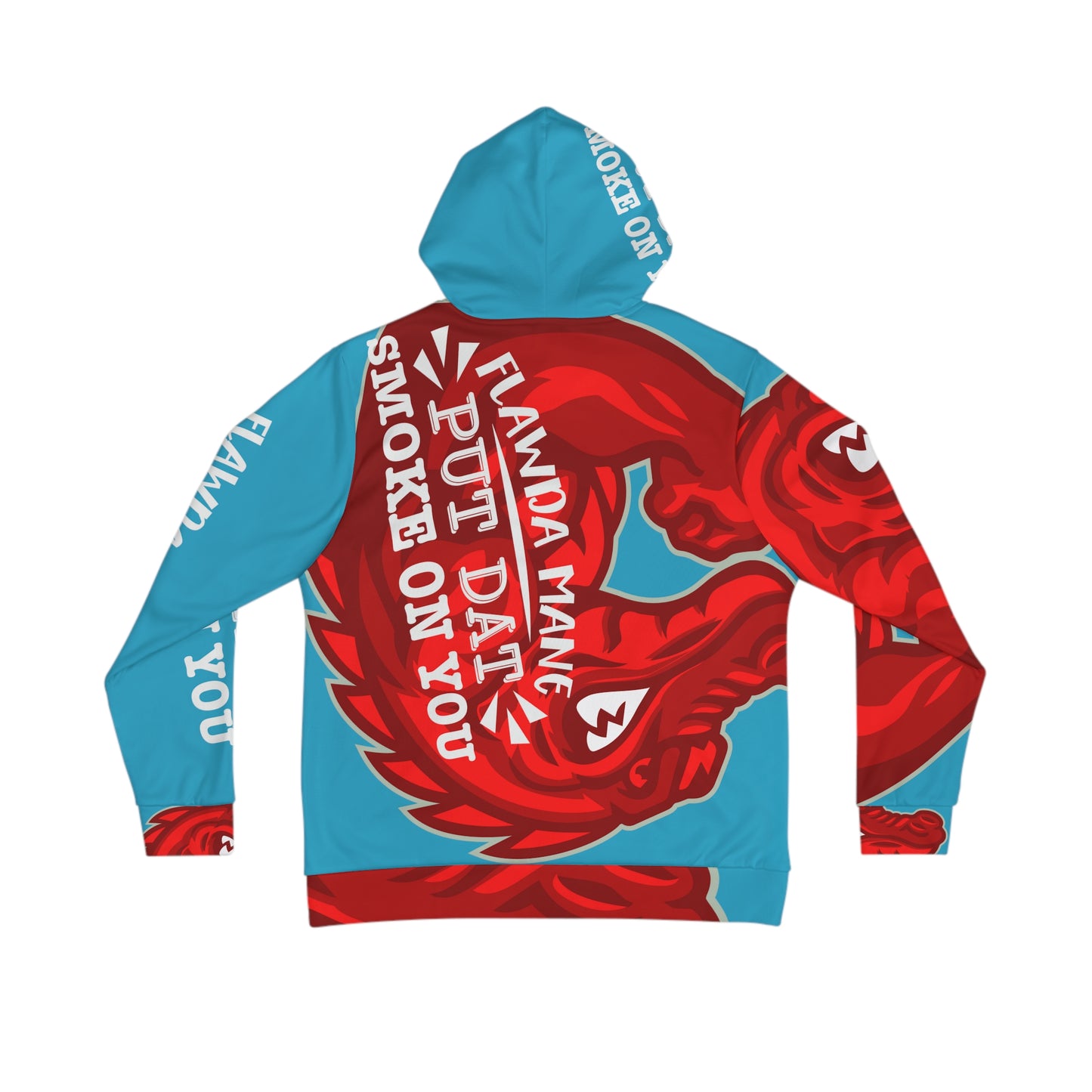 Turquoise/Red Flawdawear Limited Edition OG Alligator Playuz “Flawda Mane Put Dat Smoke On You” Men’s Playuz Hoodie