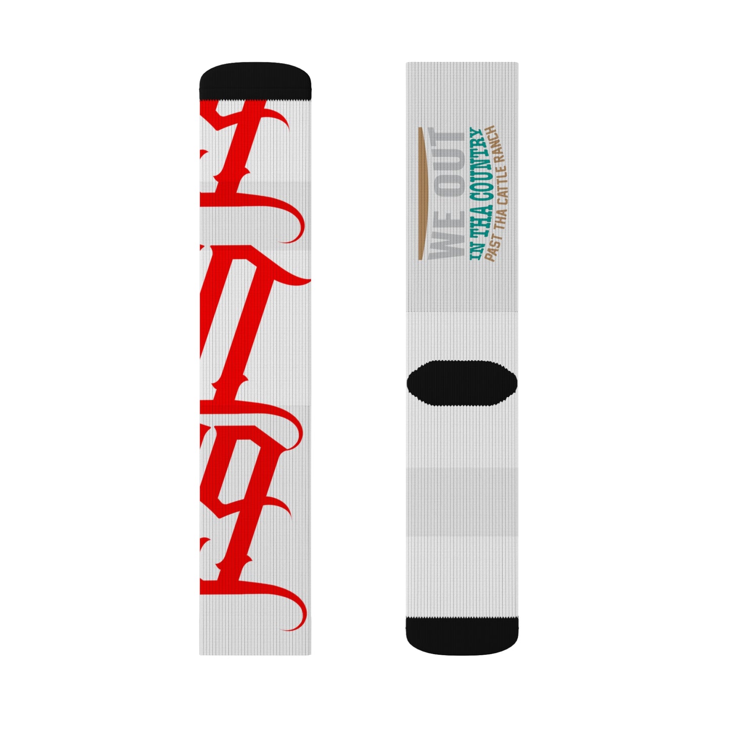 White Gator Drip Supa-Heavy Excess-Stunna Hypa-Flex Limited Edition OG Alligator Papuh Playuz “We Out In Tha Country Past The Cattle Ranch” Medium Playuz Socks