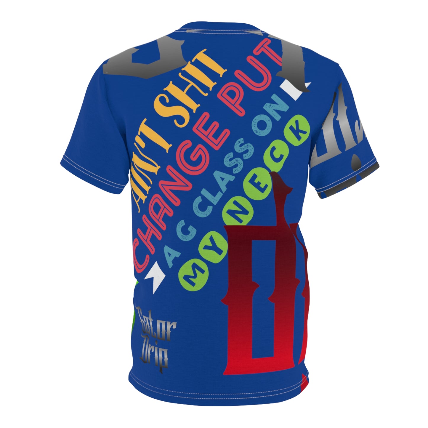 Navy Blue Gator Drip Exclusive Supa-Heavy Excess-Stunna Flex Alligator Playuz Limited Edition OG Multi-Logo Flawda Mane “Ain’t Shit Change Put A G-Class On My Neck” Unisex Cut & Sew Playuz Tee