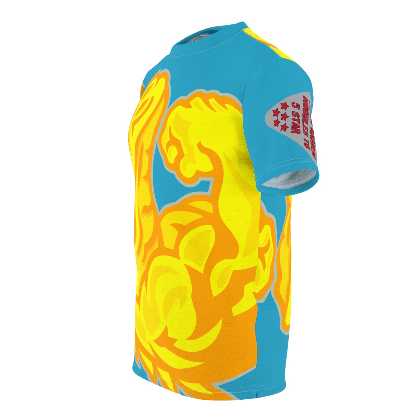 Turquoise/Yellow Flawdawear Limited Edition OG Flawda Mane “From Ramen Noodles To 5 Star” Unisex Cut & Sew Playuz Tee