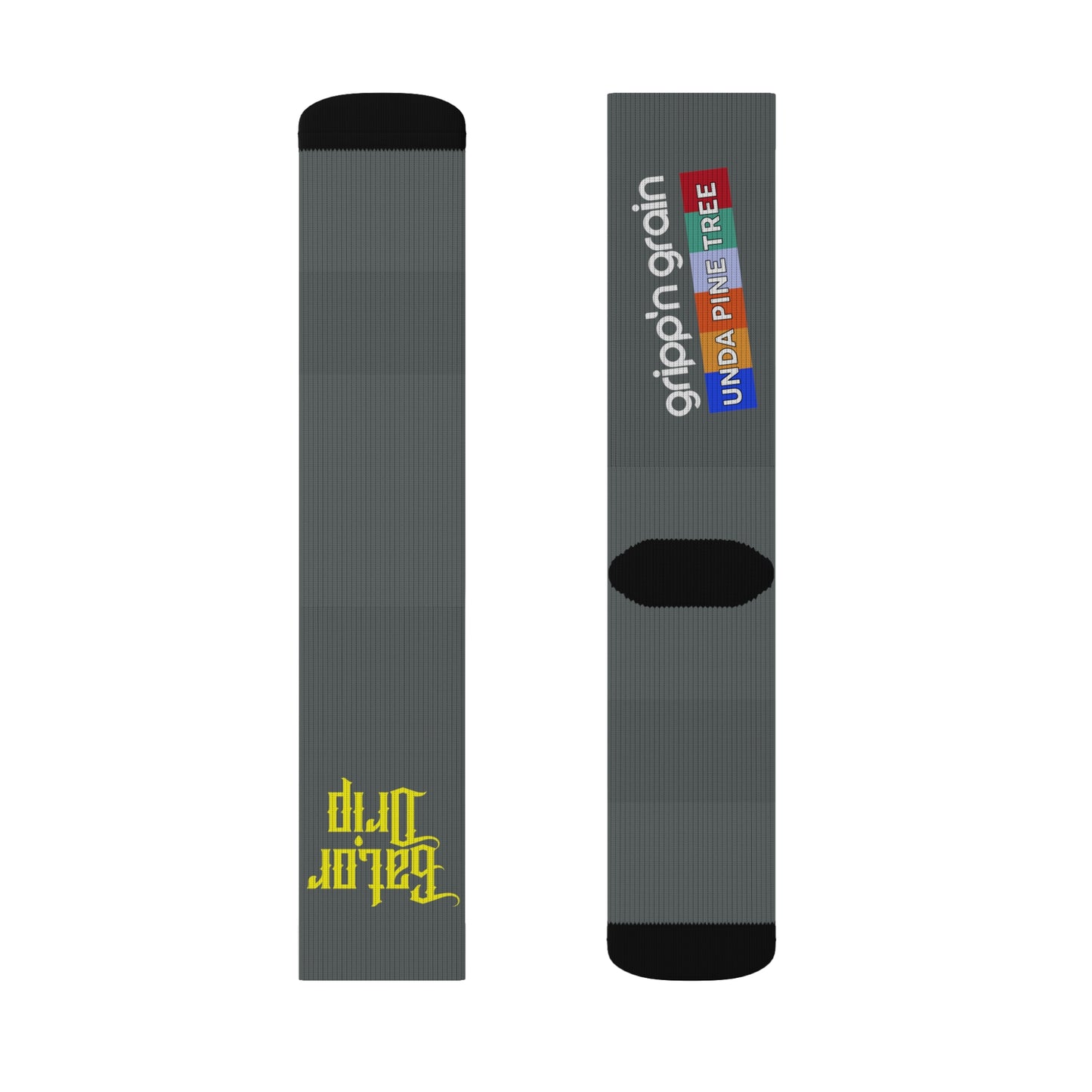 Dark Grey Gator Drip Supa-Heavy Excess-Stunna Hypa-Flex Limited Edition OG Flawda Mane “Gripp’n Grain Unda Pine Tree” Medium Playuz Socks