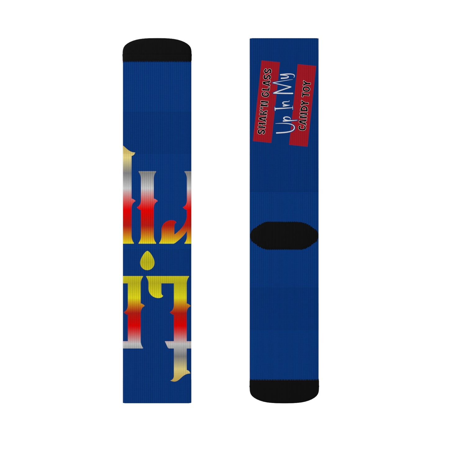 Dark Blue Gator Drip Supa-Heavy Excess-Stunna Hypa-Flex Limited Edition OG Flawda Mane “Shak’n Glass Up In My Candy Toy” Medium Playuz Socks