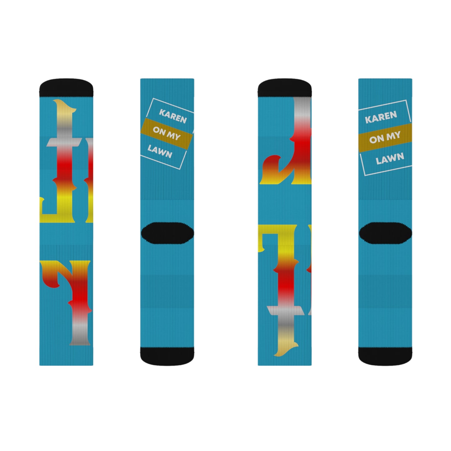 Turquoise Gator Drip Supa-Heavy Excess-Stunna Hypa-Flex Limited Edition OG Alligator Papuh Playuz “Karen On My Lawn” Medium Playuz Socks
