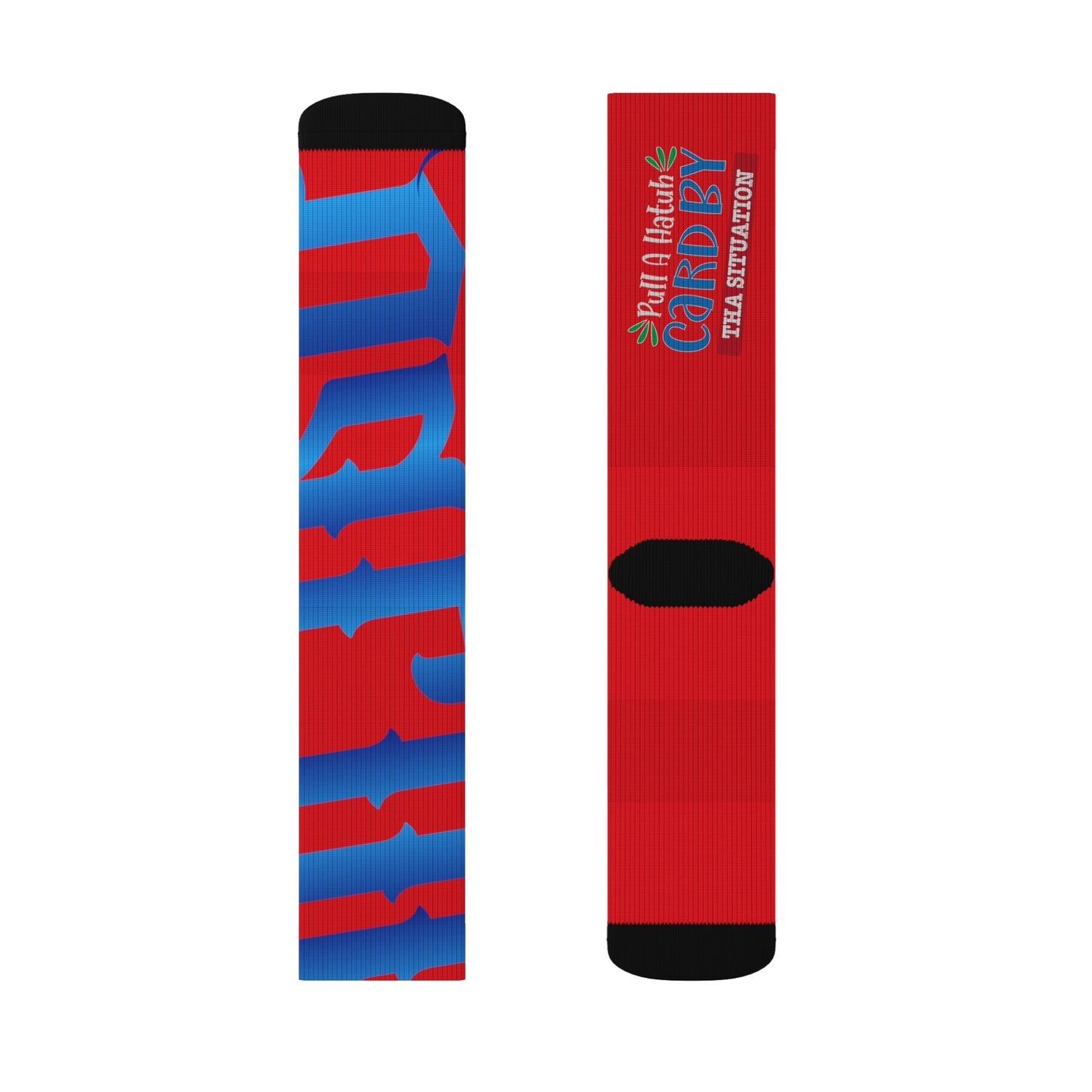 Red Gator Drip Supa-Heavy Excess-Stunna Hypa-Flex Limited Edition OG Alligator Papuh Playuz “Pull A Hatuh Card By Tha Situation” Medium Playuz Socks