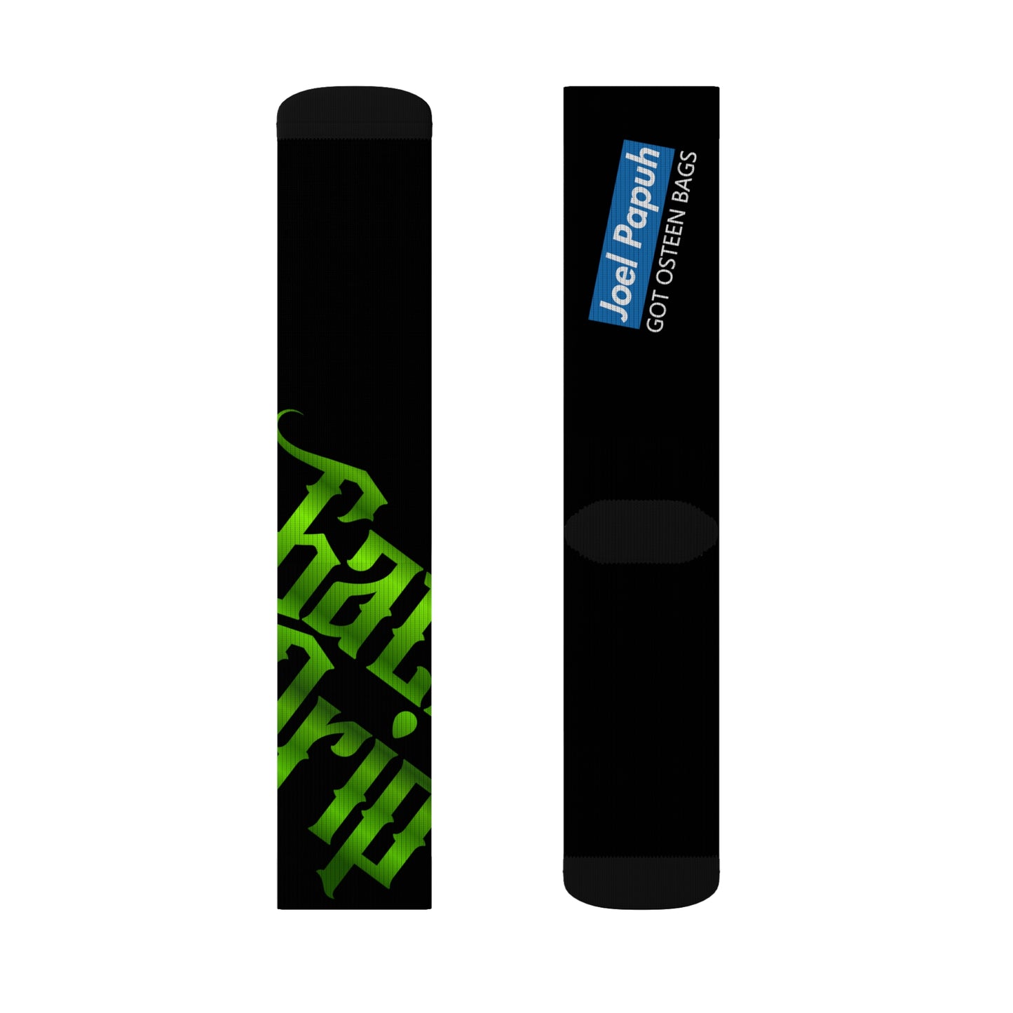 Black Gator Drip Supa-Heavy Excess-Stunna Hypa-Flex Limited Edition OG Rich Daddy “Joel Papuh Got Osteen Bags” Medium Playuz Socks