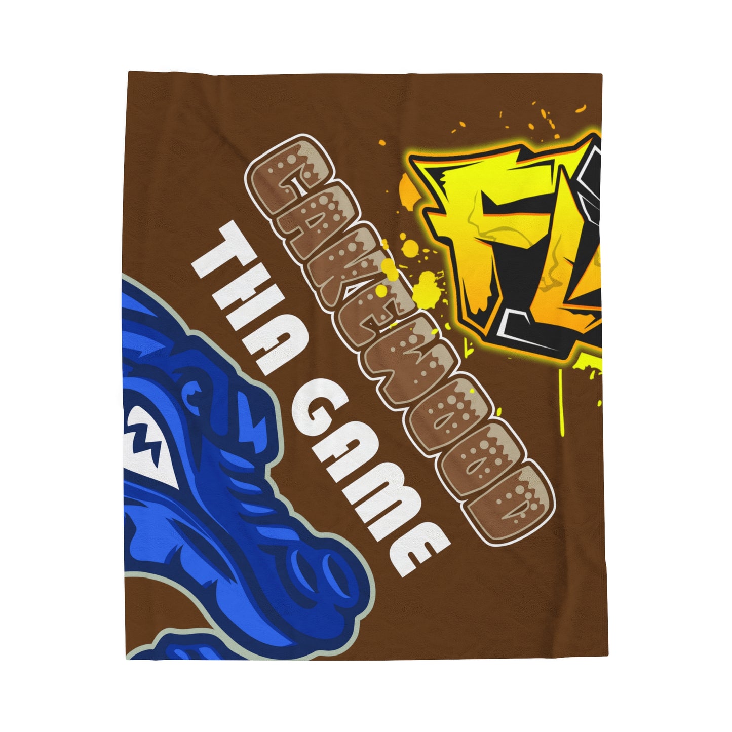 Brown Flawdawear Limited Edition OG Alligator Playuz “Cakewood Tha Game” Velveteen Plush Playuz Blanket