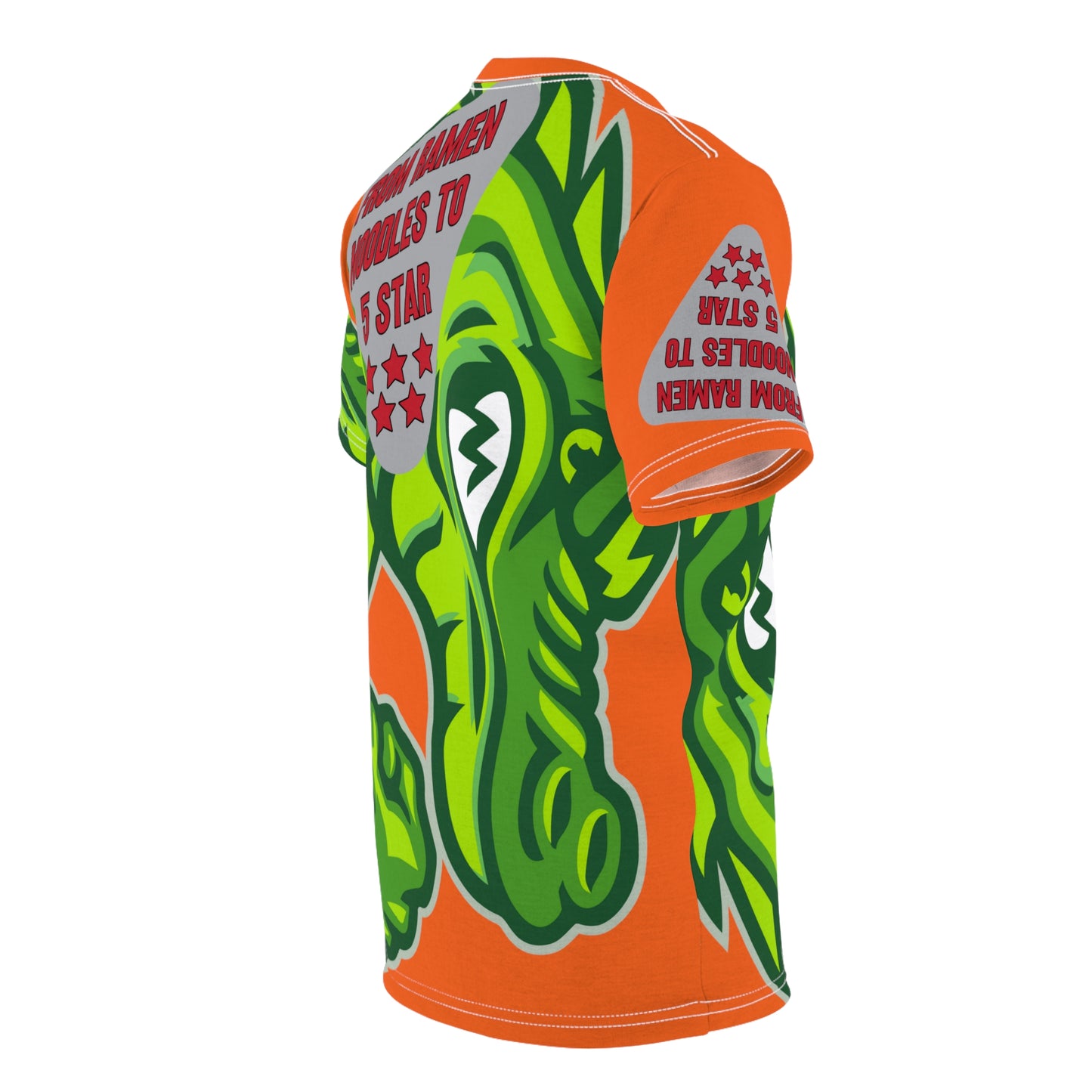 Orange/Green Flawdawear Limited Edition OG Flawda Mane “From Ramen Noodles To 5 Star” Unisex Cut & Sew Playuz Tee