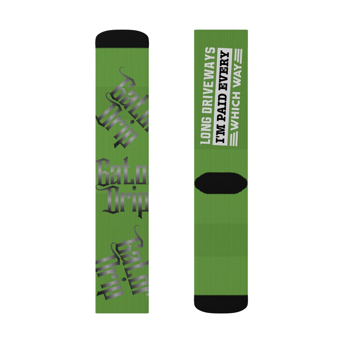 Green Gator Drip Supa-Heavy Excess-Stunna Hypa-Flex Limited Edition OG Alligator Papuh Playuz “Long Driveways I’m Paid Every Which Way” Medium Playuz Socks