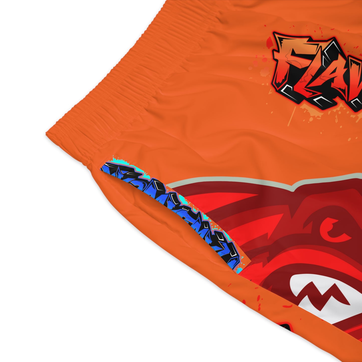 Orange Flawdawear Limited Edition OG Rich Daddy “Will We Do A Show Gladly But U Gotta Pay Us In Bags G” Men’s Jogguz Playuz Shorts