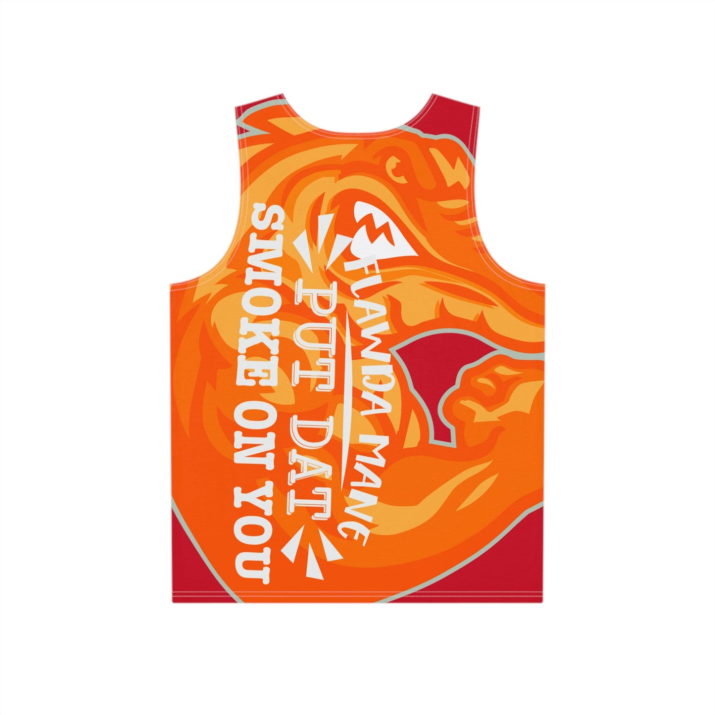 Red/Orange Flawdawear Limited Edition OG Alligator Playuz “Flawda Mane Put Dat Smoke On You” Men’s Playuz Tank