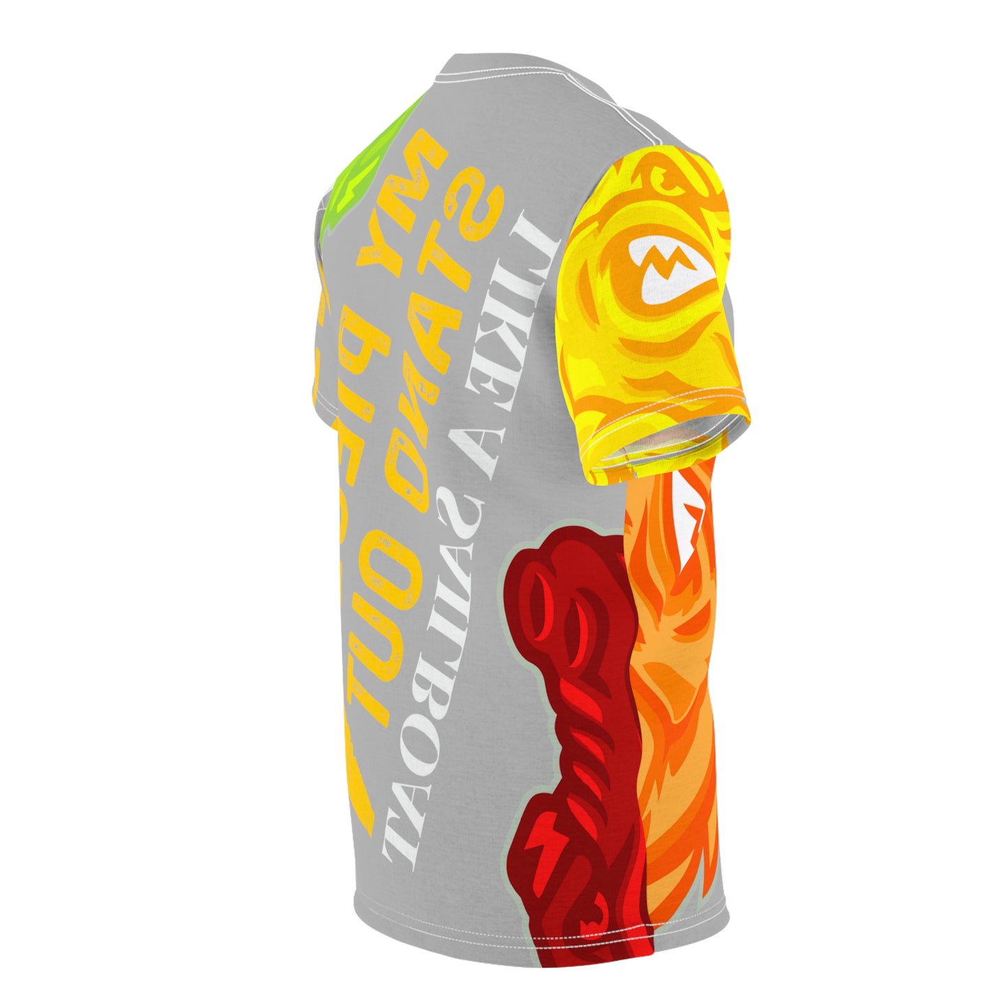 Light Grey Flawdawear Limited Edition OG Flawda Mane “My Piece Stand Out Like A Sailboat” Unisex Cut & Sew Playuz Tee