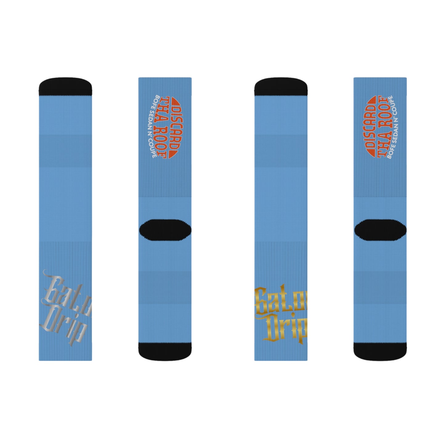Light Blue Gator Drip Supa-Heavy Excess-Stunna Hypa-Flex Limited Edition OG Alligator Papuh Playuz “Discard Tha Roof Bofe Sedan N’ Coupe” Medium Playuz Socks